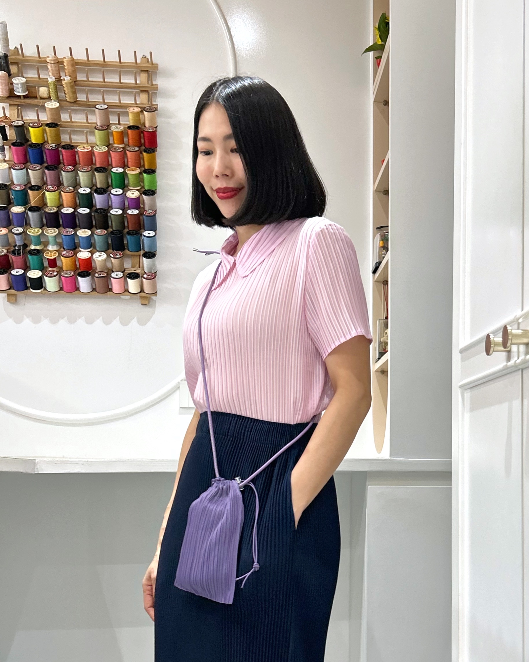 2MUAY รุ่น GJO998 กระเป๋าอัดพลีท PETITE PLEATED BAG 7 สี FREE SIZE