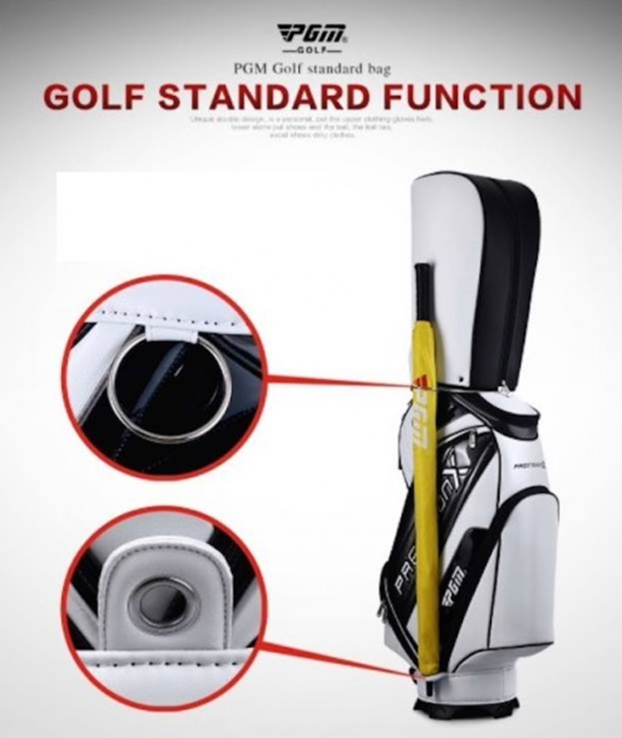 GOLF BAG PU WATER PROOF ถุงกอล์ฟ PGM QB034 กันน้ำ คุณภาพสูง เกรดพรีเมี่ยม ( 1 pcs. )