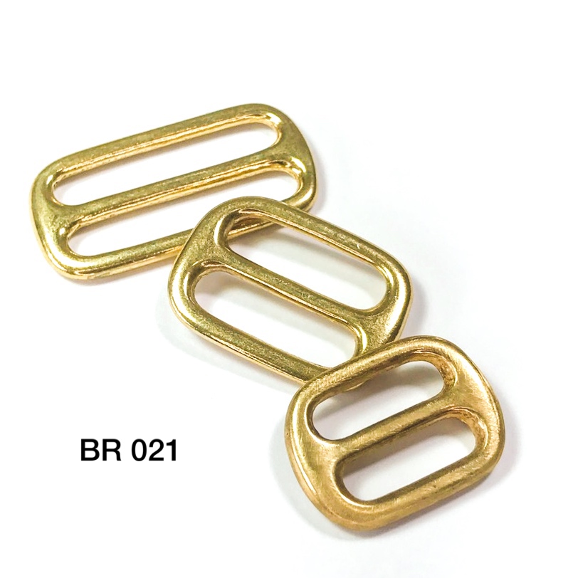 BR021 อะไหล่ทองเหลืองแท้ ตัวปรับสายกระเป๋า อุปกรณ์งานหนัง Leatherbrass **ราคาต่อชิ้น**