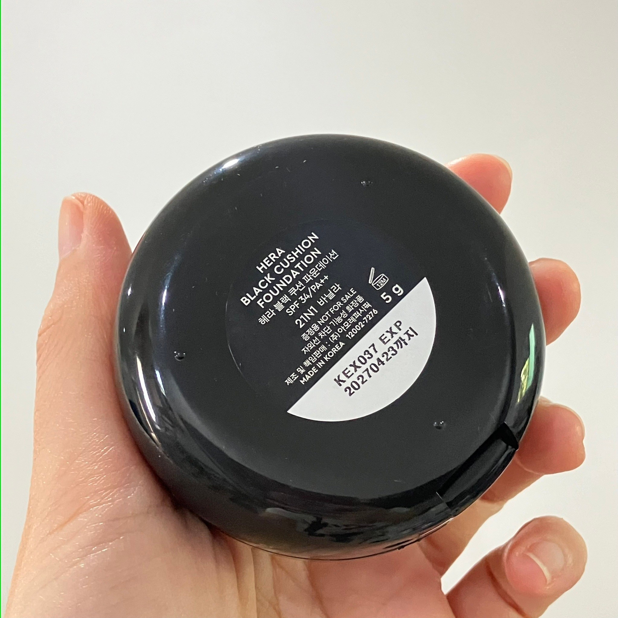 Hera Black Cushion Foundation SPF34/PA++ 5g สี 21N1 Vanilla คุชชั่น ฟาวเดชั่น เนื้อซาตินนุ่มๆ