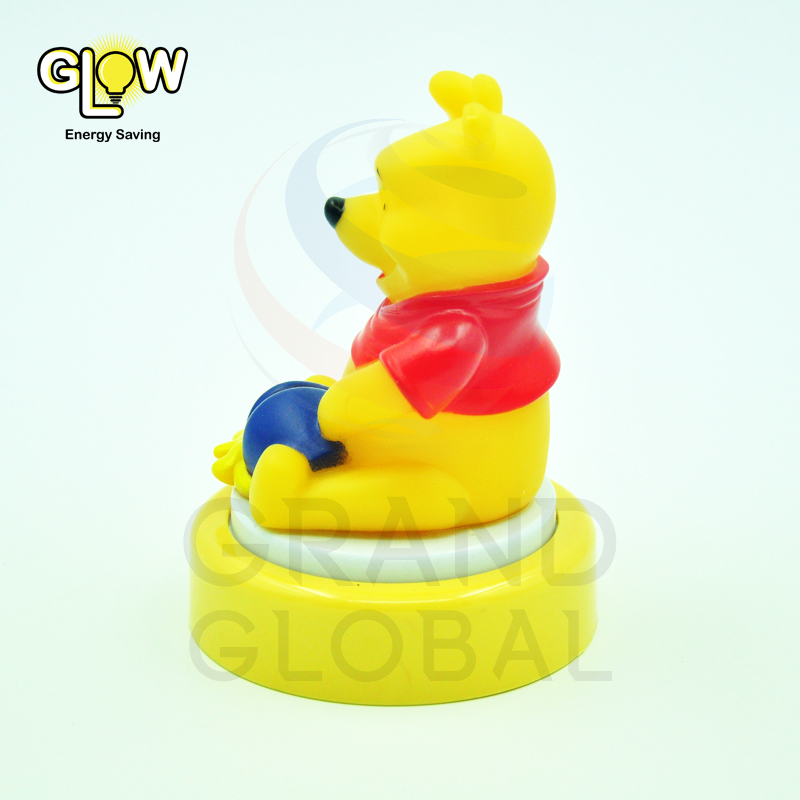 GLOW โคมไฟ โคม โคมไฟหัวเตียง โคมไฟกลางคืน ห้องนอน ลาย หมีพูห์ Pooh สามมิติ 3 D ระบบ กด สัมผัส ใส่ถ่าน