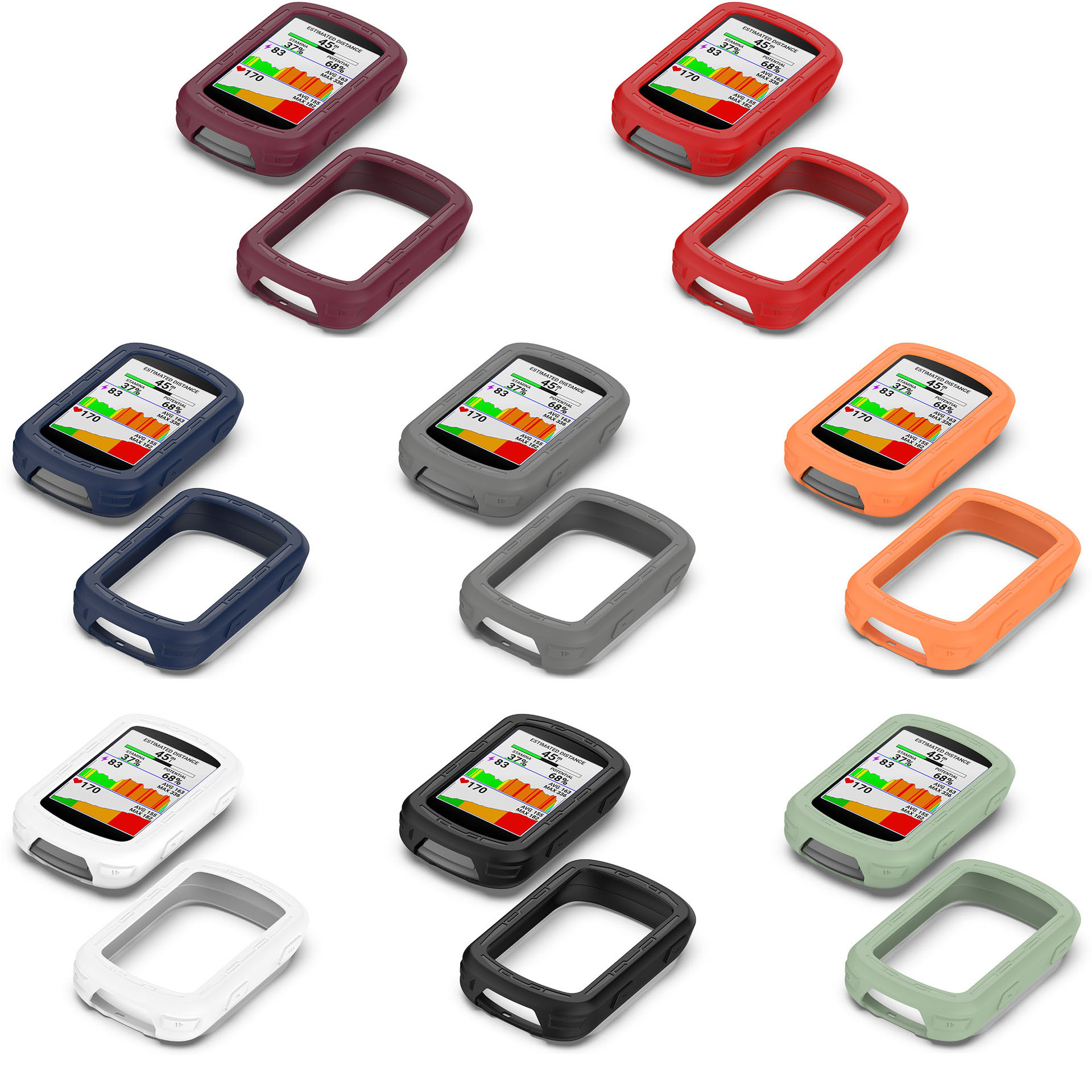 Shopdodi ฟิล์ม เคส Garmin Edge 840 540 Edge 850 550 Film Case เคสกันกระแทก ยางซิลิโคน ไม่ปิดทับหน้าปัด