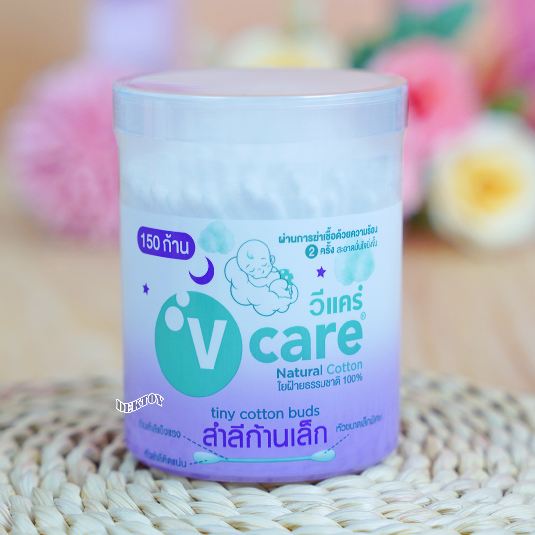 V care วีแคร์ สำลีก้านจิ๋วเล็กมินิ 150 ก้าน 1กระปุก