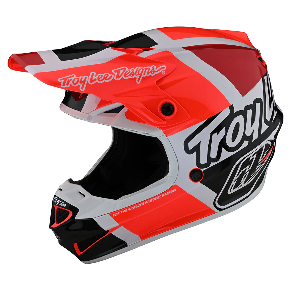 หมวกกันน็อคเด็ก Troy Lee Designs Youth SE4 Polyacrylite Mips Quattro Helmet - Red / Charcoal