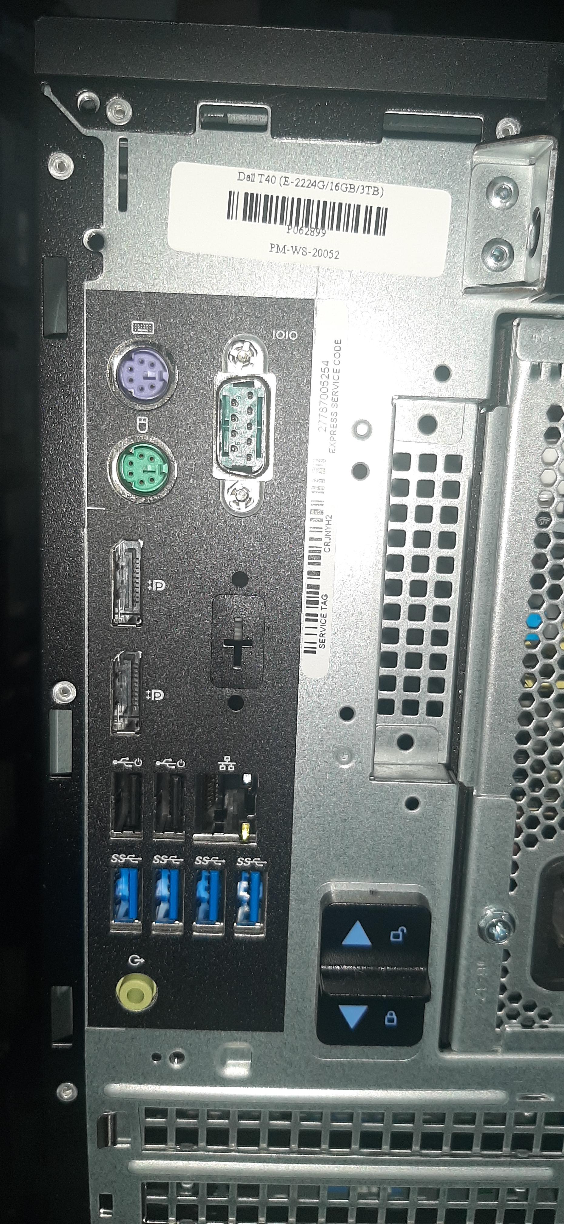 Server Dell T40 มือสอง มีประกันร้าน ดูแลดี SN: CRJNYH2 (E-2224 Ram16GB HDD1TB x3)