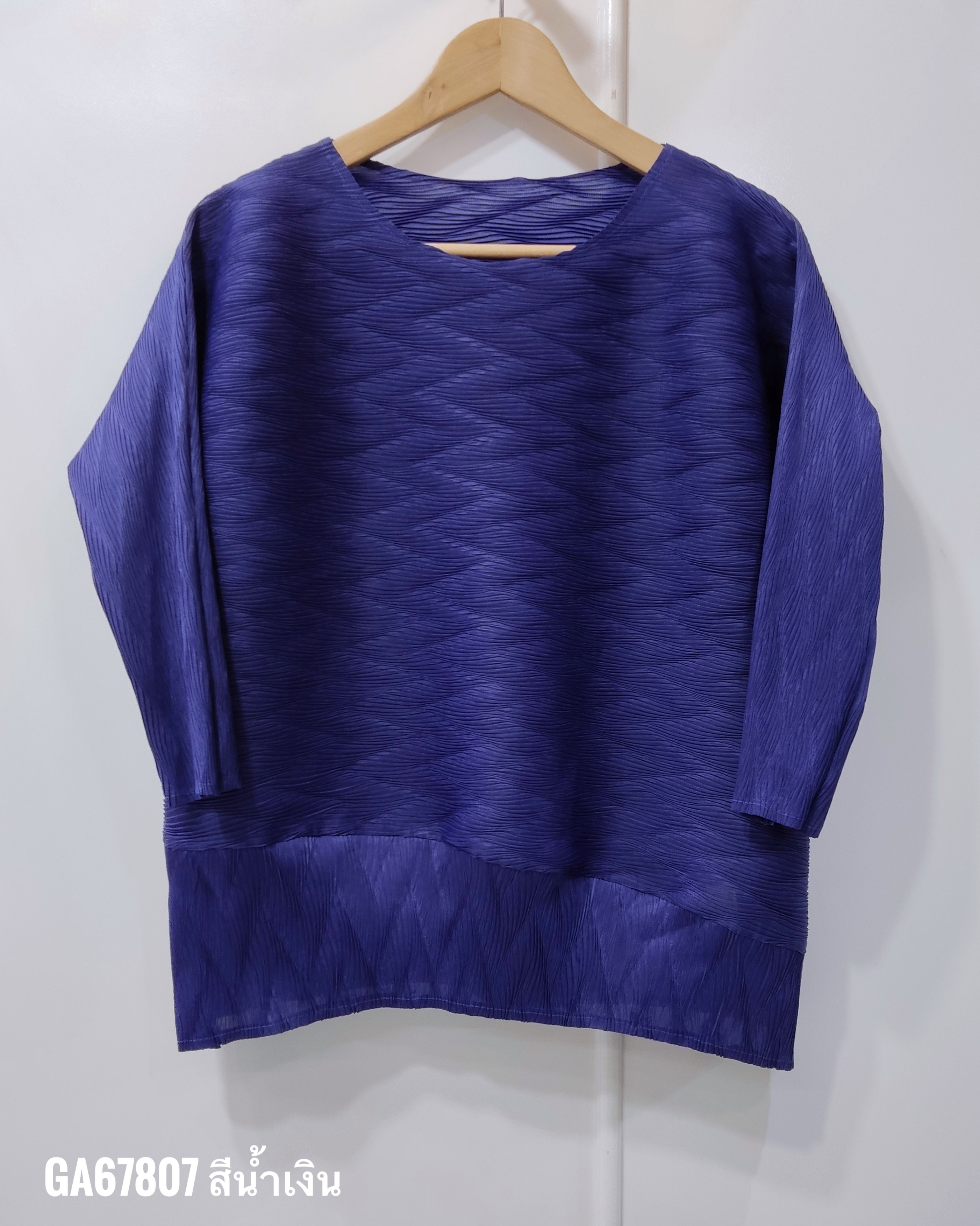 อกถึง44ยาว23นิ้ว 2MUAY รุ่น GA67807 เสื้ออัดพลีท LONG SLEEVE PLEATED TOP 8 สี FREE SIZE