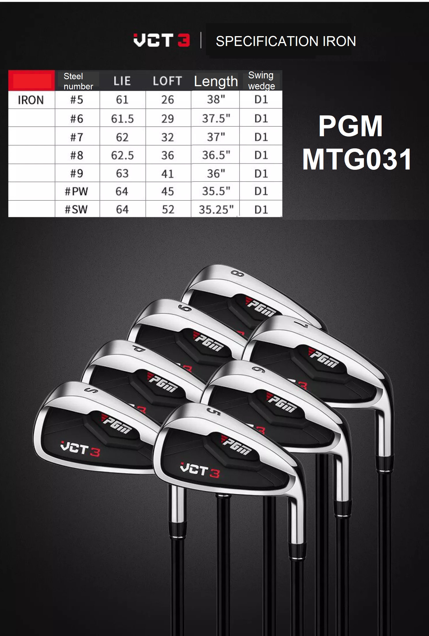 NEW!!! PGM VICTOR 3 FULLSET PGM MTG031 ไม้กอล์ฟครบชุด รุ่นใหม่ล่าสุดจากแบรนด์ PGM ตีง่าย น้ำหนักเบา ดีดนุ่มมาก ได้ระยะสุดๆ ไม่กระด้าง ก้าน GRAPHITE FLEX–R