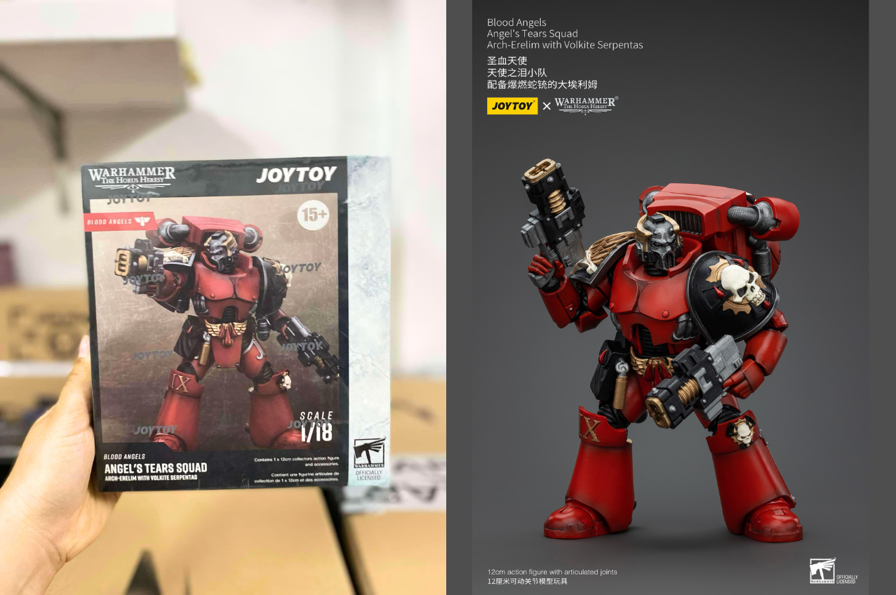 [พร้อมส่ง] "Joy toy 1/18 : Blood Angels Angel's Tears Squad - JT00355 : Arch-Erelim with Volkite Serpentas"