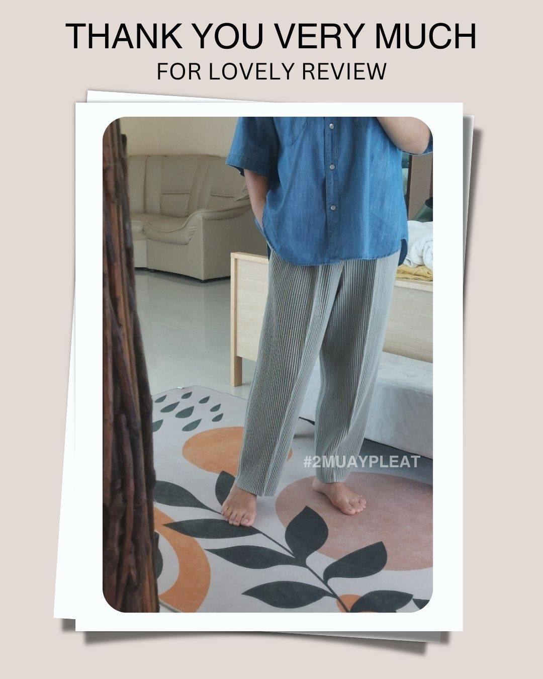 ยาว 36นิ้ว 2MUAY รุ่น GJO2255 กางเกงผู้หญิง กางเกงพลีทคุณภาพ 13สี FREE SIZE THICK STRAIGHT PLEATED PANTS