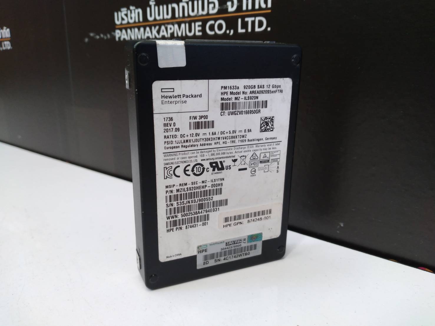 HP Samsung PM1633a 960GB 2.5" SAS SSD MZILS960HEHP
