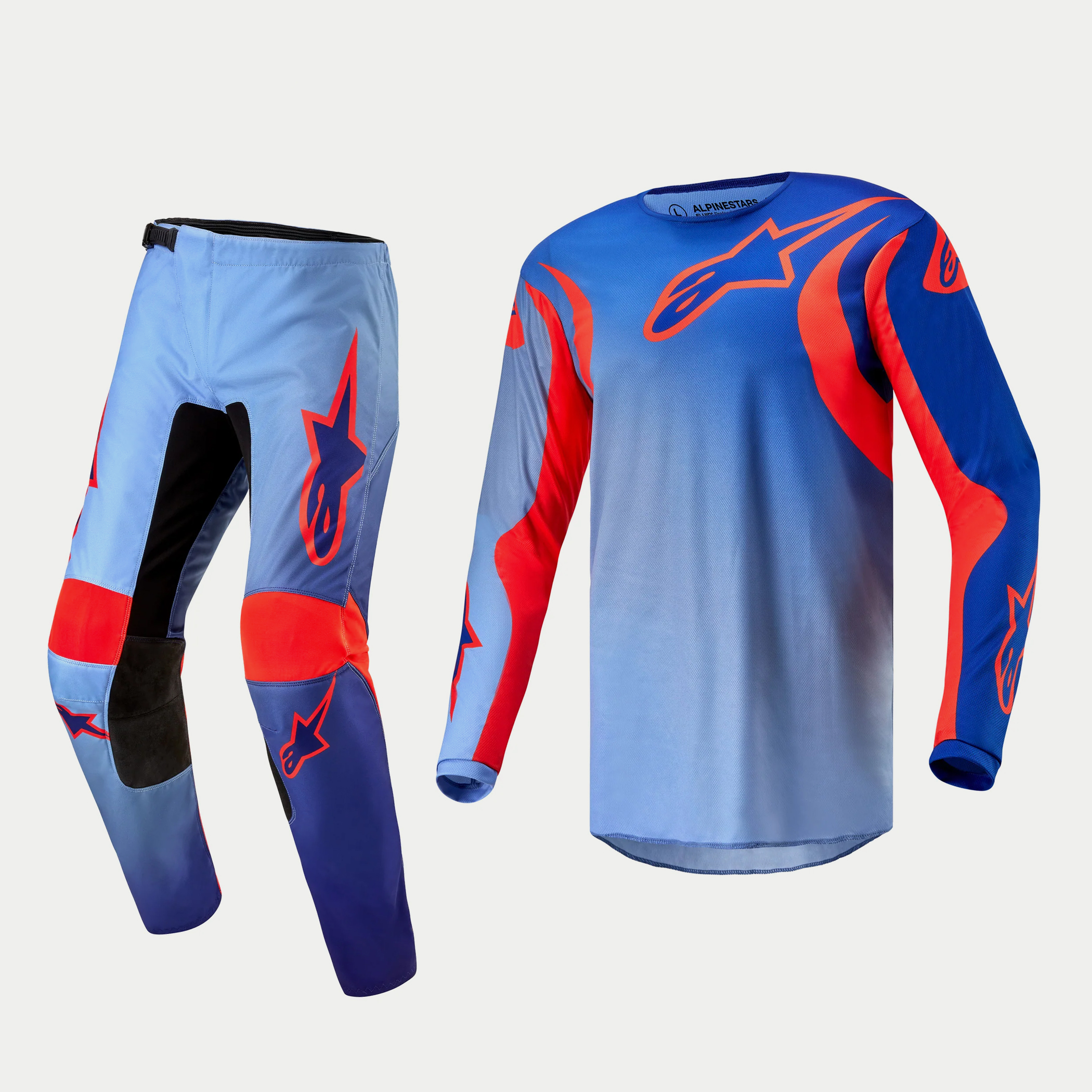 ชุด Alpinestars 2024 Fluid Lucent - Blue Ram/Hot Orange