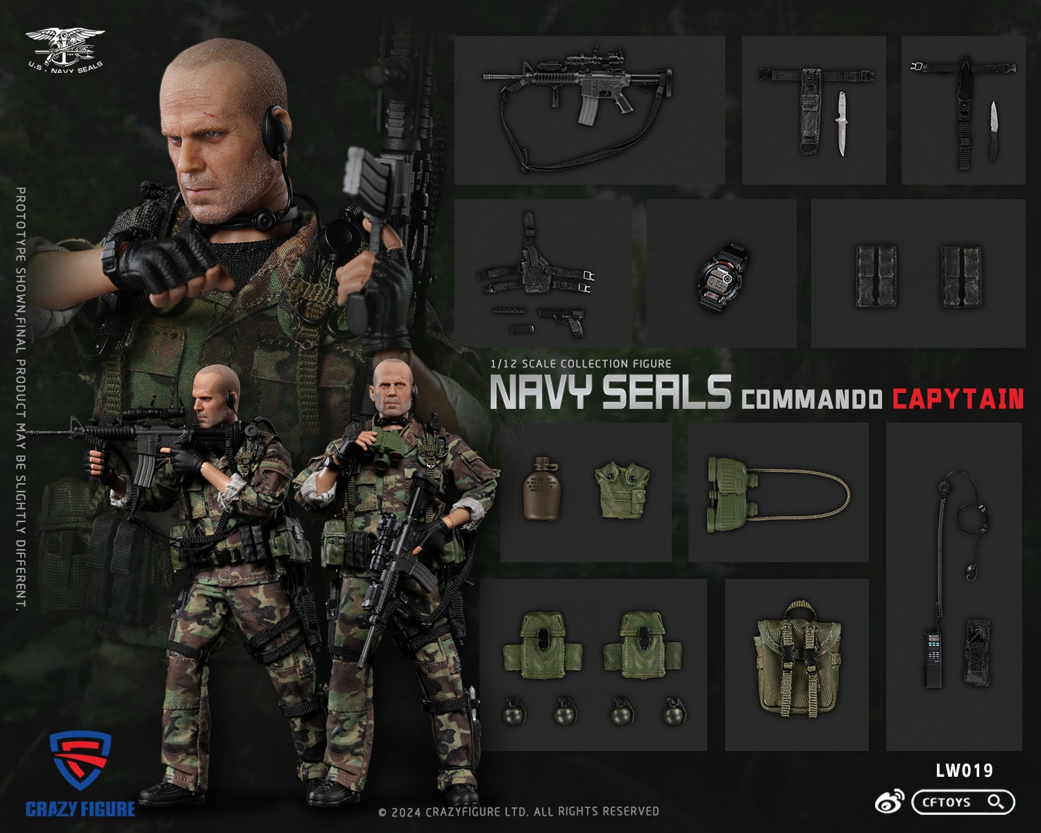 [สั่งจอง] CRAZY FIGURE （CFTOYS）LW019 1/12 : SEAL Special Assault Team-Captain
