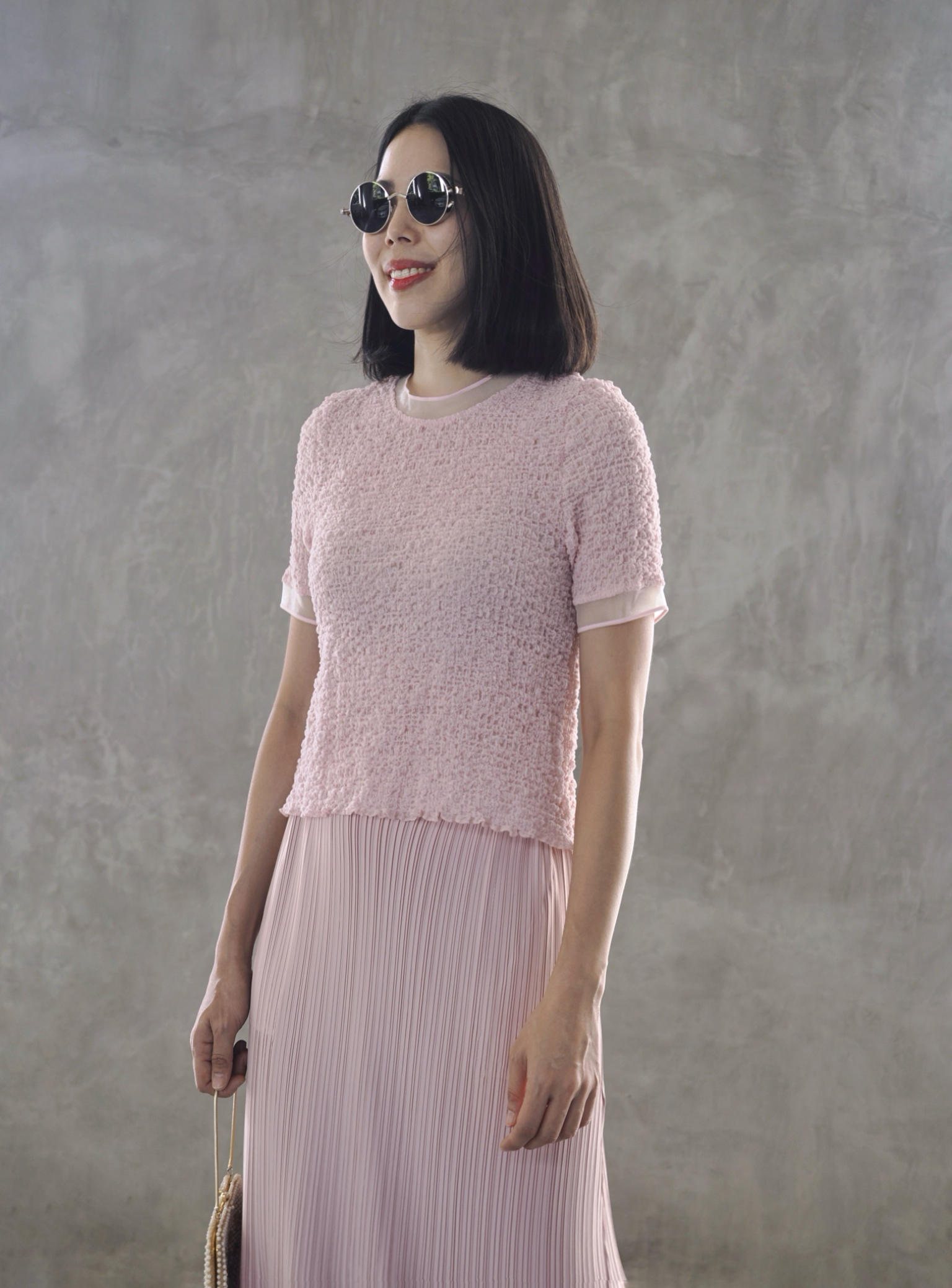 ปรับราคาลง20%!! 2MUAY รุ่น GJO1448 เสื้อพลีทคุณภาพ SMOCK PLEATED TOP 6 สี FREE SIZE