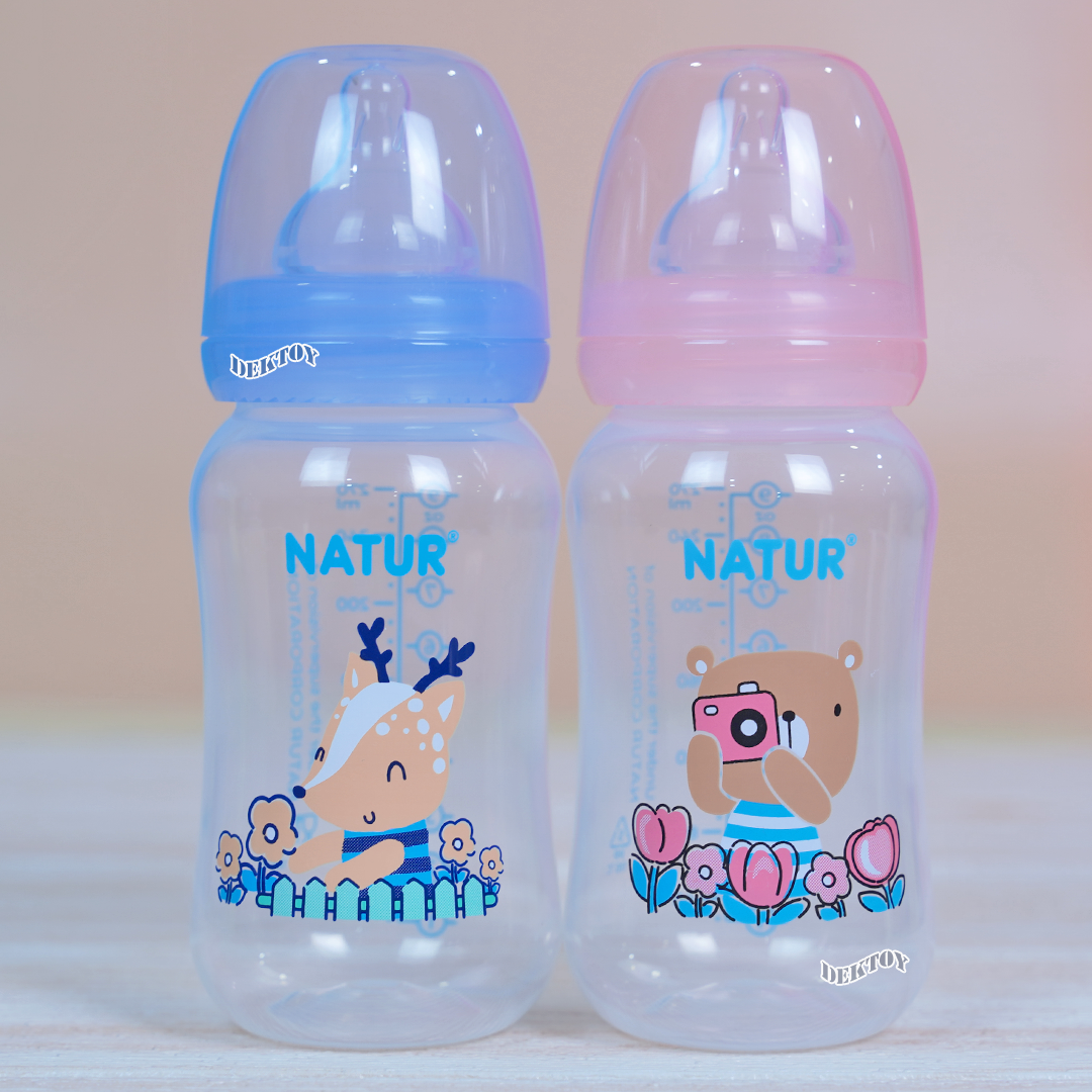 Natur smile เนเจอร์ ขวดนมเนเจอร์สไมล์คอกว้าง 9 ออนซ์ แพ็ค2ขวด 84222