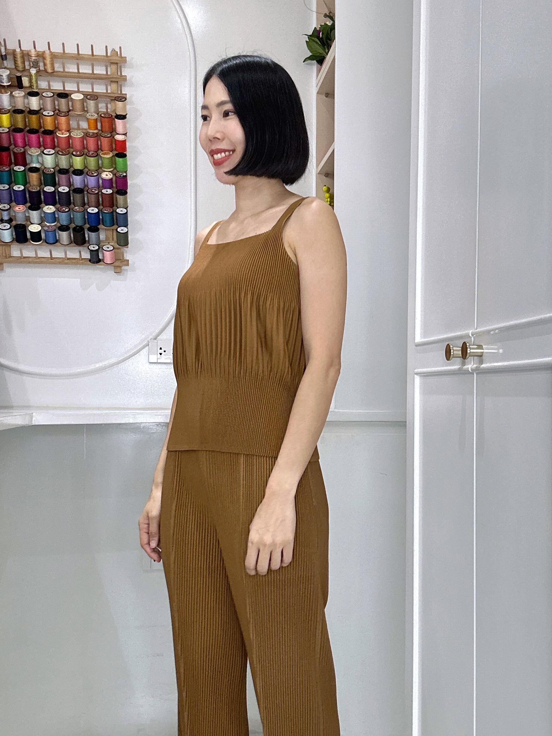 ปรับราคาลง20%!! 2MUAY GJO5161 เสื้อพลีทคุณภาพ THICK SQUARE NECK PLEATED TANK TOP 14 สี FREE SIZE