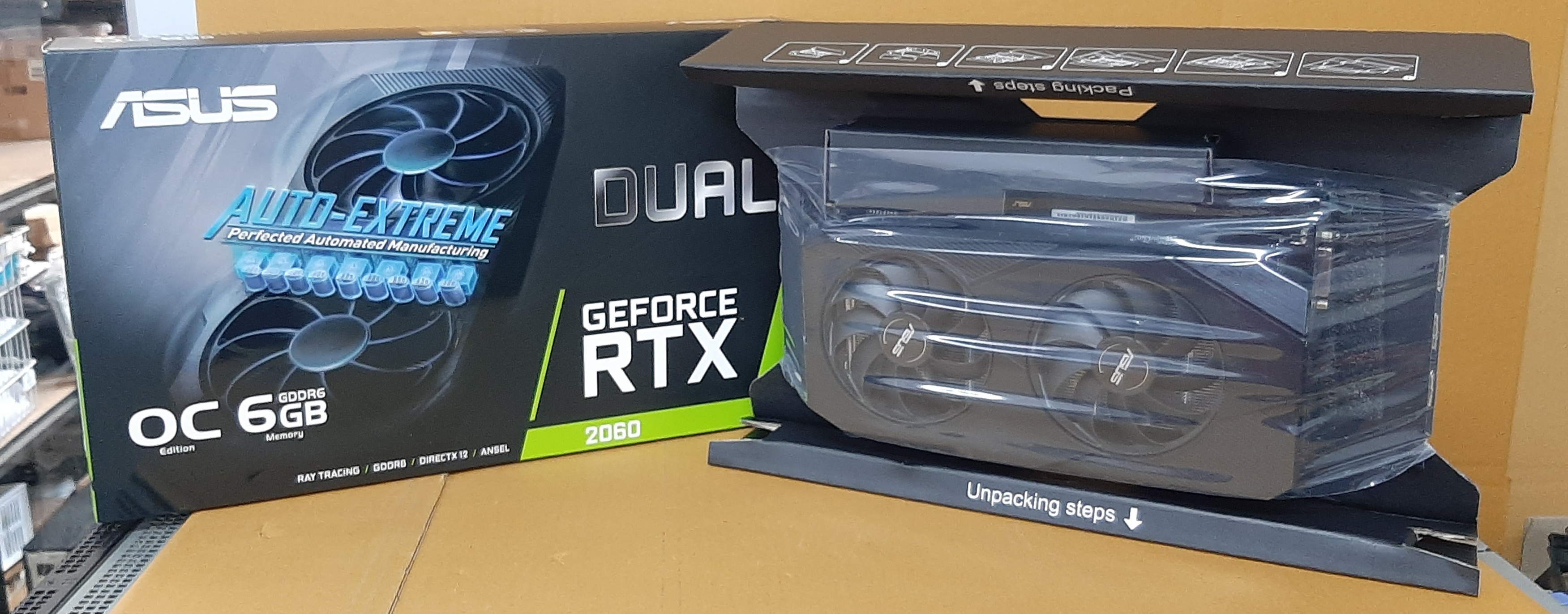 การ์ดจอมือสอง ประกันร้าน 1 เดือน Asus RTX2060 6GB DDR6 1 x DP 2 x HDMI 1 x DVI-D สภาพดี