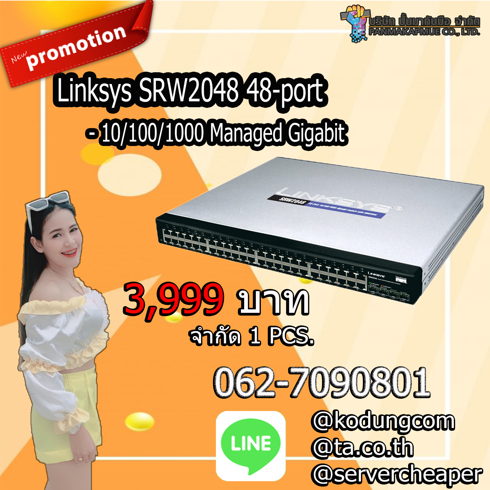 สวิตซ์ Linksys SRW2048 48-port