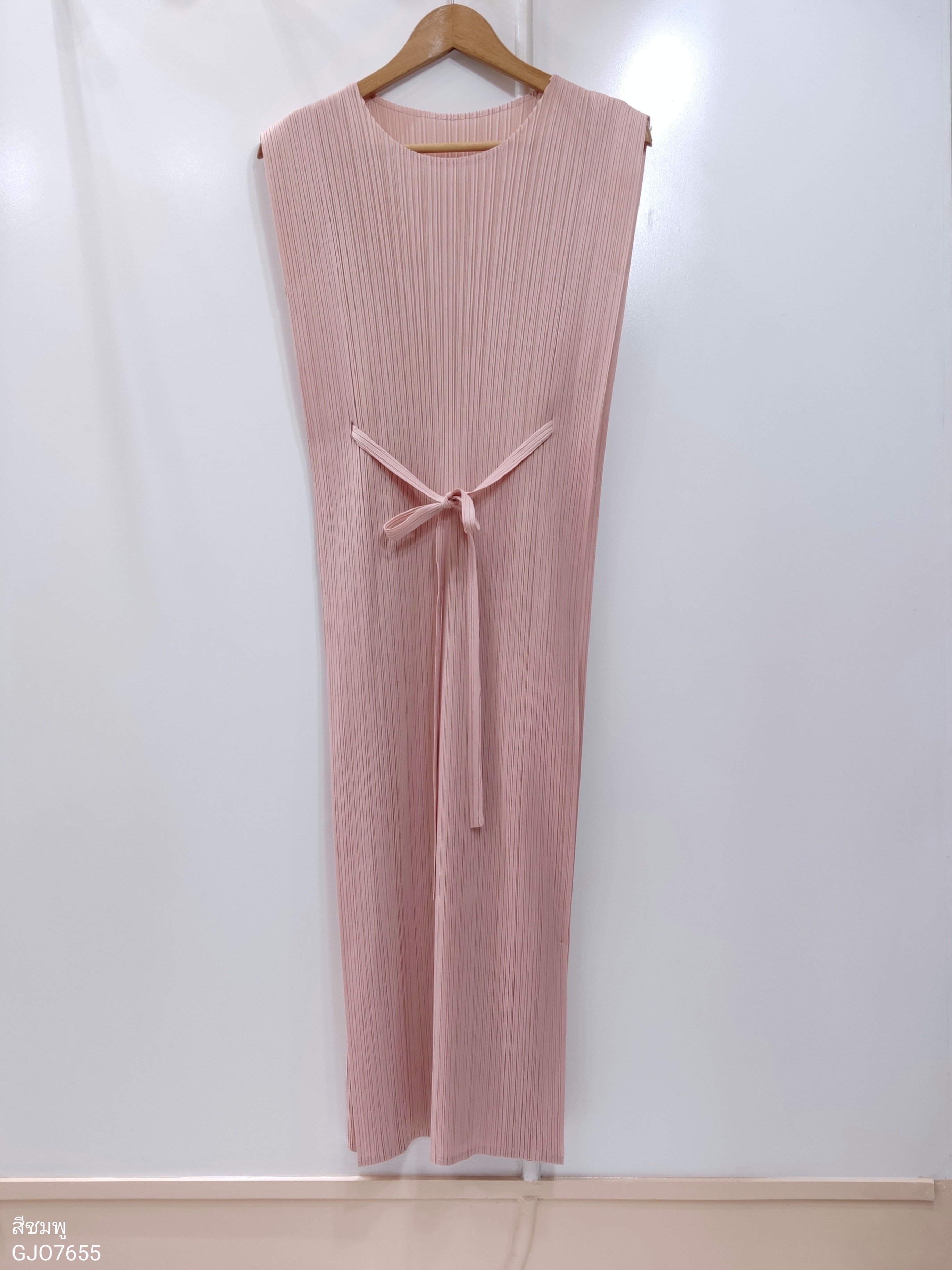 2MUAY รุ่น GJO7655 SIMPLE BOW TIE PLEATED DRESS เดรสผู้หญิง เดรสพลีทคุณภาพ 15สี FREE SIZE