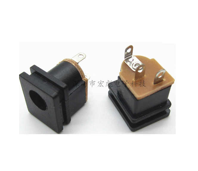 ปลั๊ก DC jack ตัวเมีย 5.5 x 2.1 mm DC power socket DC-015 socket 5.5*2.1MM square female socket round pin