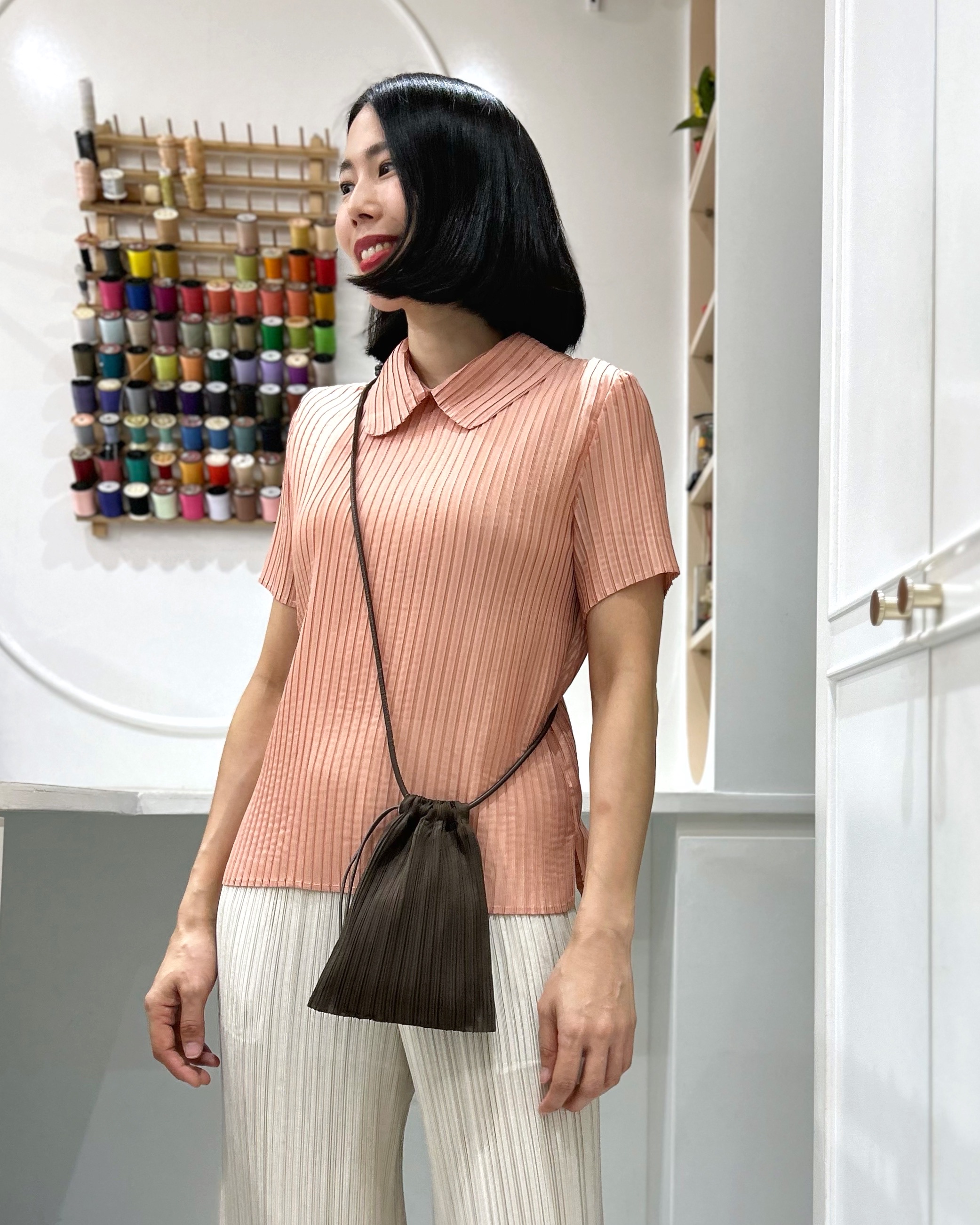 2MUAY รุ่น GJO998 กระเป๋าอัดพลีท PETITE PLEATED BAG 7 สี FREE SIZE