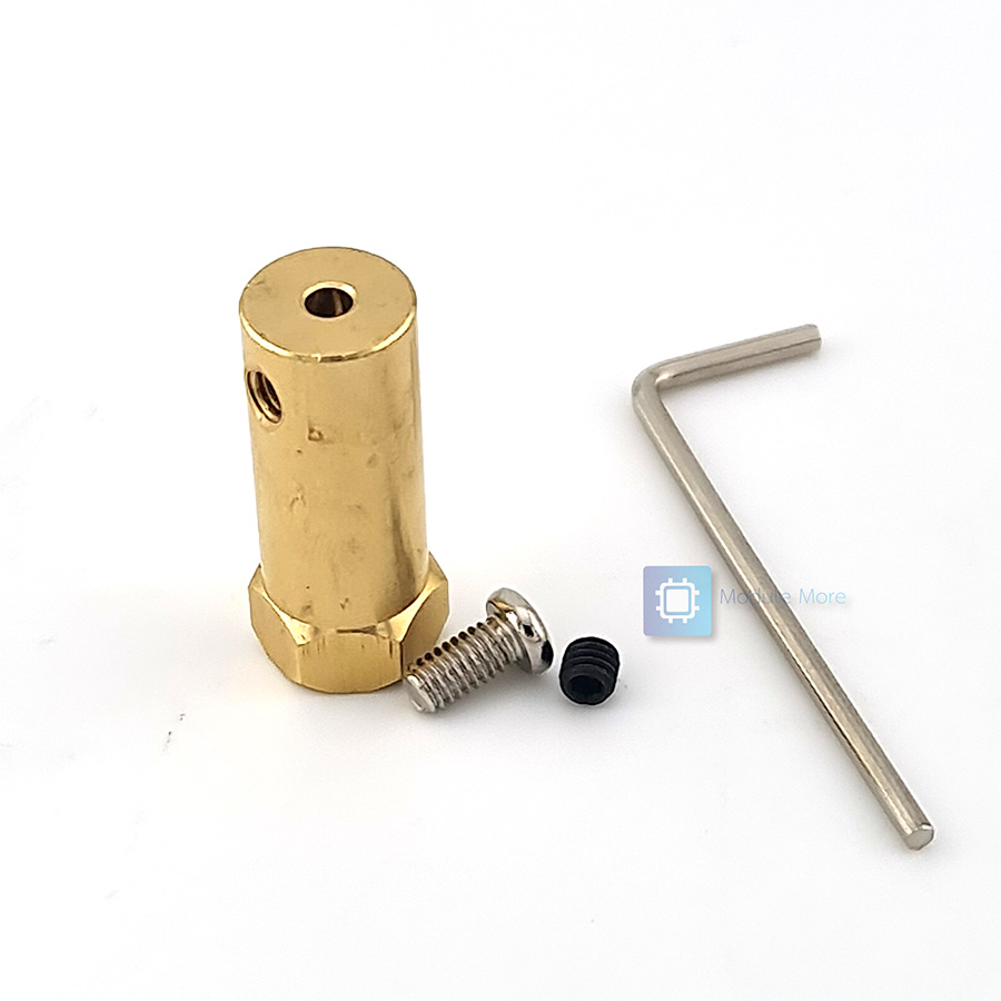 แกนต่อมอเตอร์หกเหลี่ยม Extended motor shaft 30mm brass hexagonal coupling