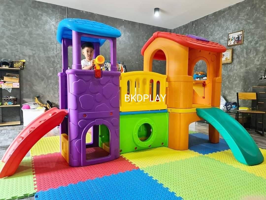 บ้านน้อยคุณหนู 2 ป้อม ราคาต่อ1หลัง ราคาเท่ากัน,สไลเดอร์,กระดานลื่นเด็ก,เครื่องเล่นสนามกลางแจ้ง-ในร่ม ของเล่นเด็ก พร้อมส่ง