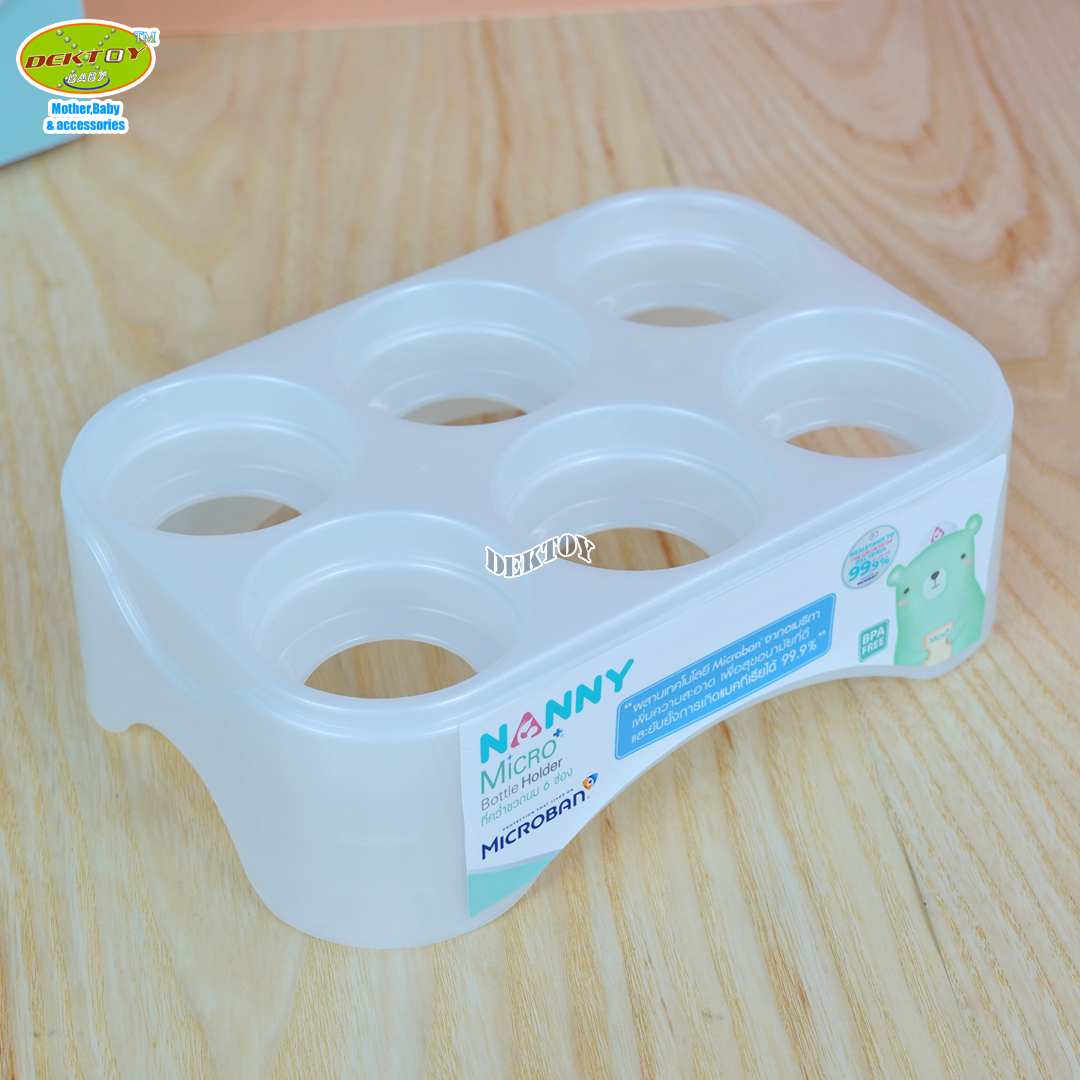 NANNY แนนนี่+Microban ชุดอุปกรณ์ล้างขวดนมและจัดเก็บขวดนม6ชิ้น S6-N216
