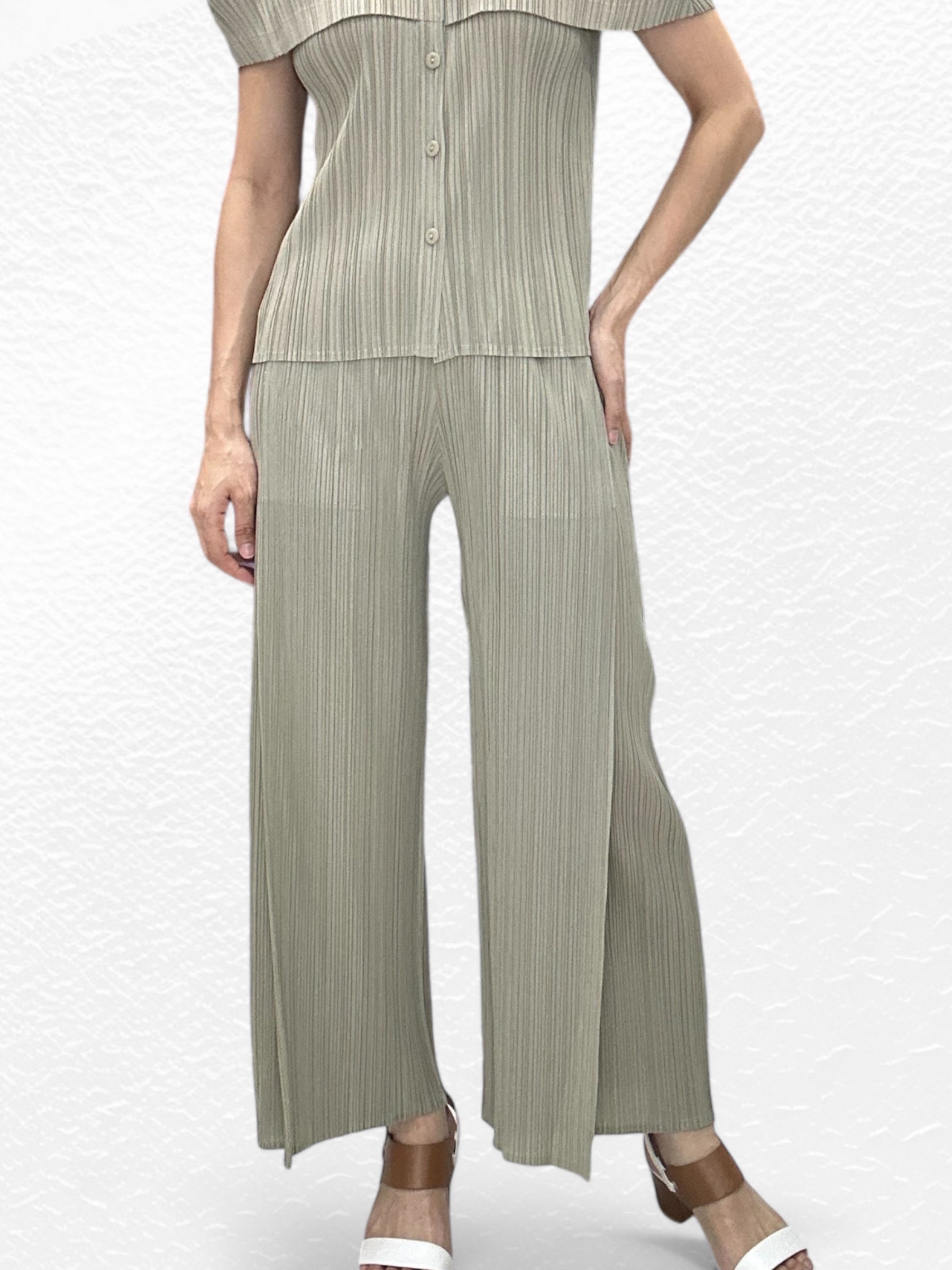เพิ่มสีใหม่ ยาว37นิ้ว! 2MUAY รุ่น GJO7271 กางเกงอัดพลีทงานคุณภาพ BAT STRAIGHT LAYER PLEATED PANTS 18สี FREE SIZE