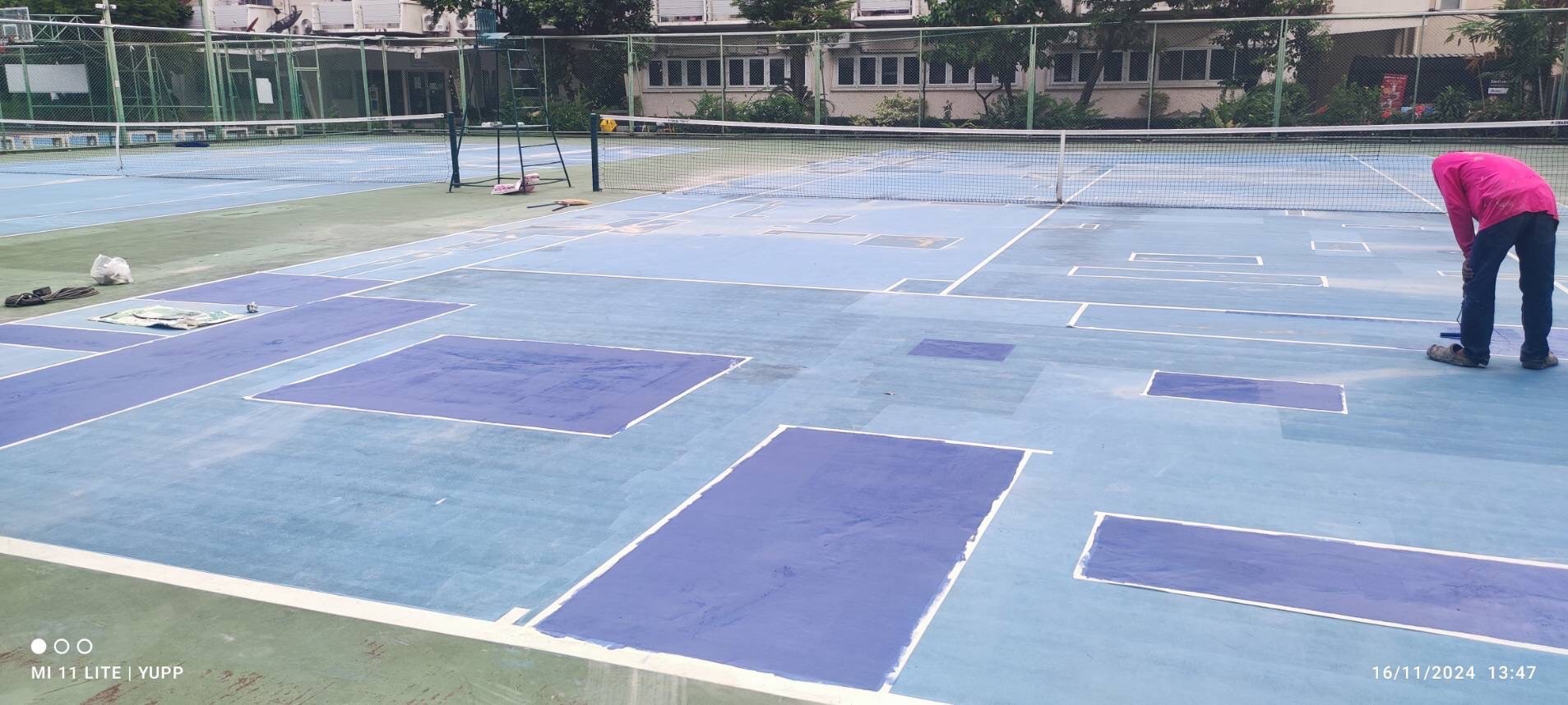 งานซ่อมแซมสนามเทนนิส รพ.ศิริราช