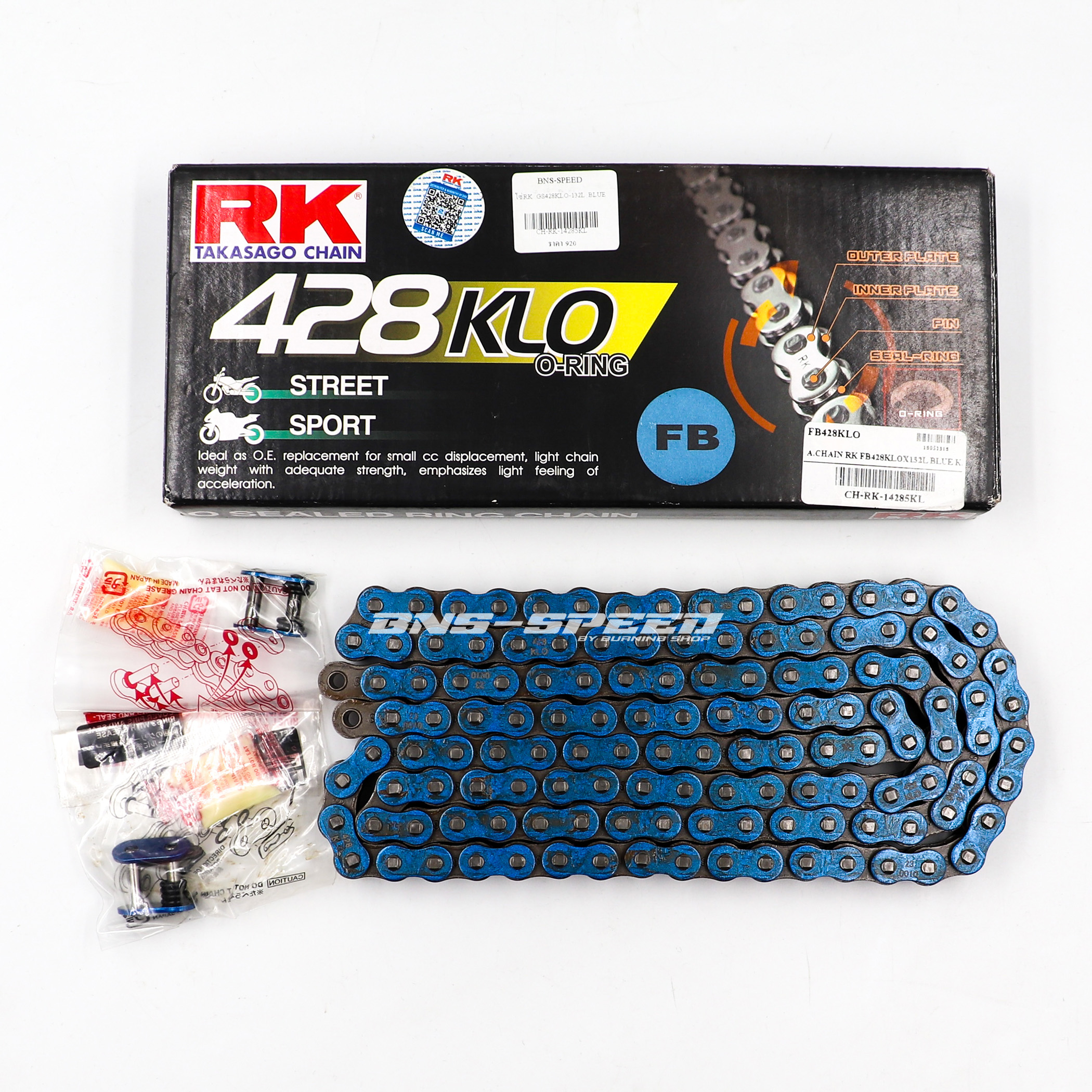 โซ่ RK 428KLO O-RING 132L BLUE