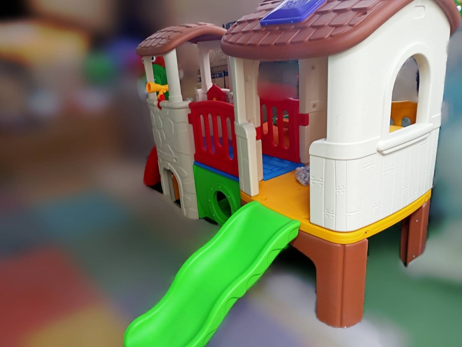 ส่งฟรี บ้านสไลเดอร์ปีนป่าย บ้านน้อย2ชั้น คละสี เลือกสีได้ ราคาต่อ1ชุด กระดานลื่นเด็ก เครื่องเล่นสนามกลางแจ้ง-ในร่ม พร้อมส่ง