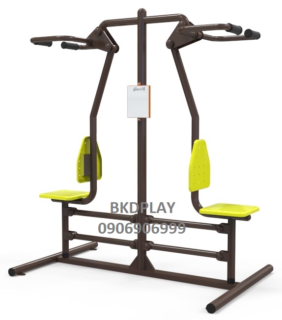 เครื่องบริหารกล้ามเนื้อแขน-หัวไหล่ (แบบดึงยกตัวคู่) เครื่องออกกำลังกาย, กลางแจ้ง, ลานกีฬา, อเนกประสงค์, สนามกีฬา ผลิตในไทย สั่งทำตามสีที่ต้องการได้