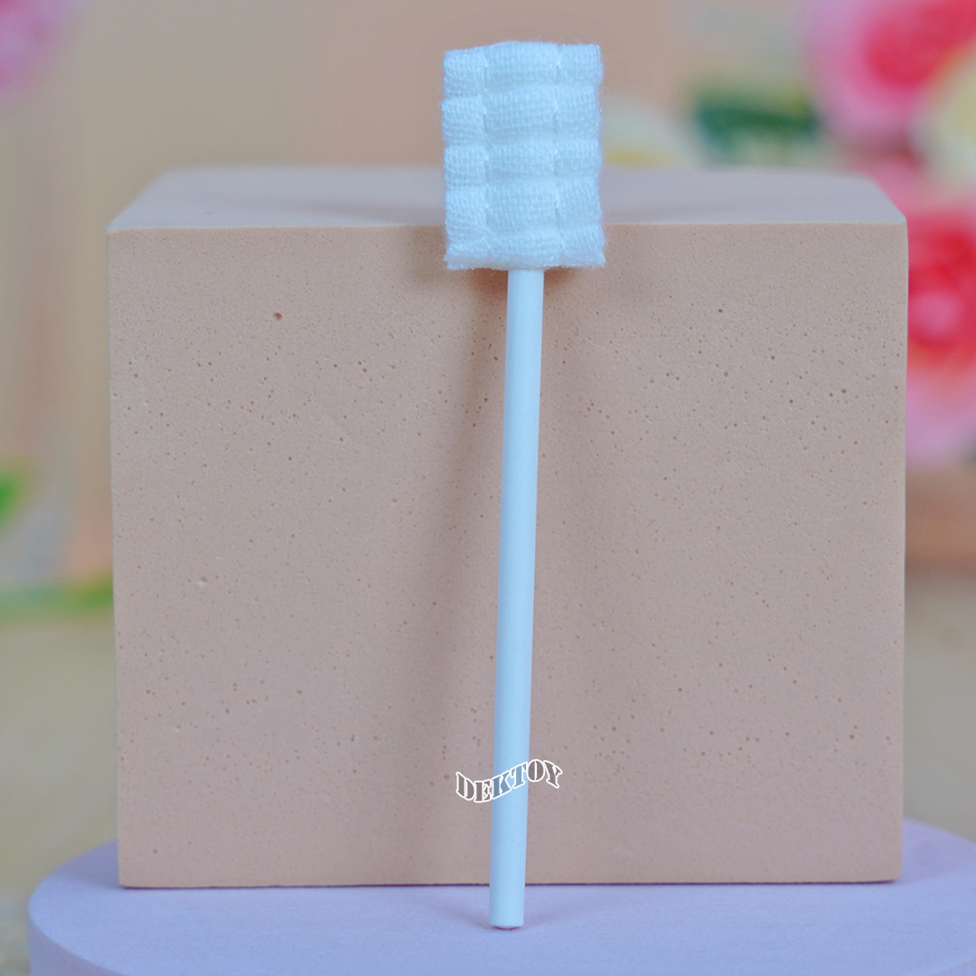 Papa baby ผ้าก๊อซเช็ดลิ้นทารก ผ้าก๊อซพันไม้สเตอไรส์ หัวแบน (1กระปุก บรรจุ 30 ชิ้น)