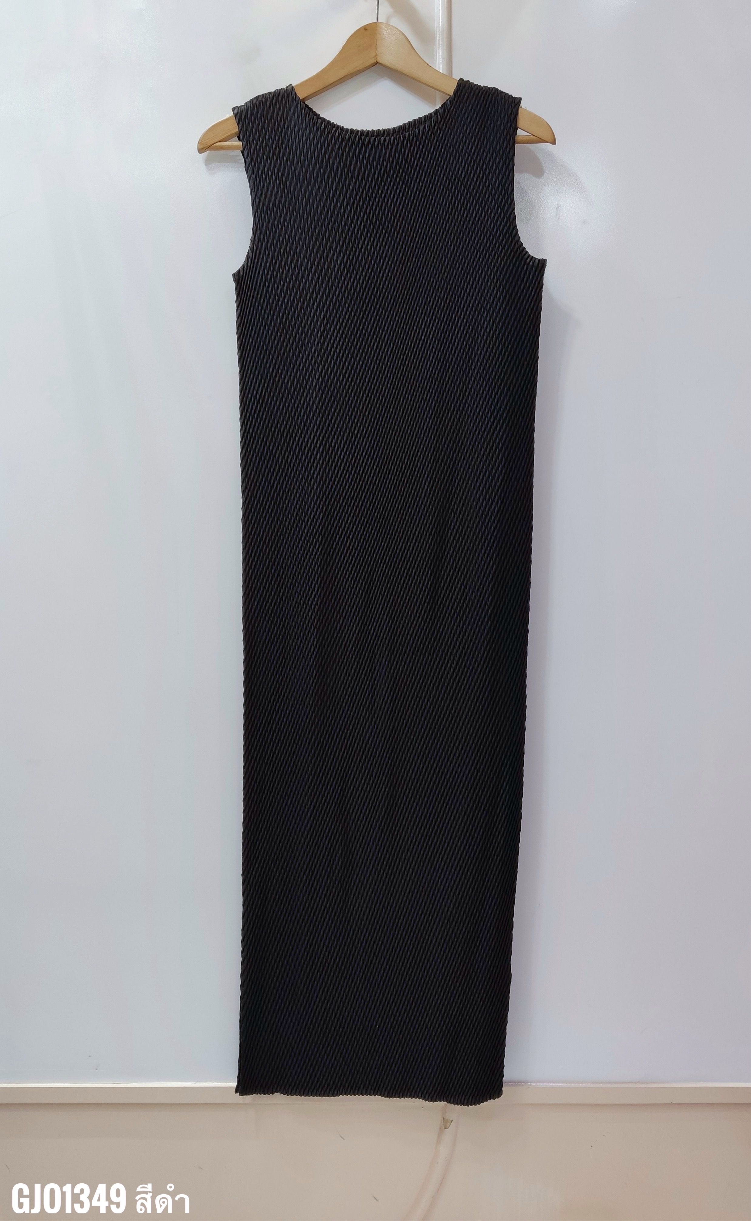 2MUAY รุ่น GJO1349 เดรสอัดพลีทคุณภาพ SLEEVELESS DOUBLE PLEATED DRESS 7 สี FREE SIZE
