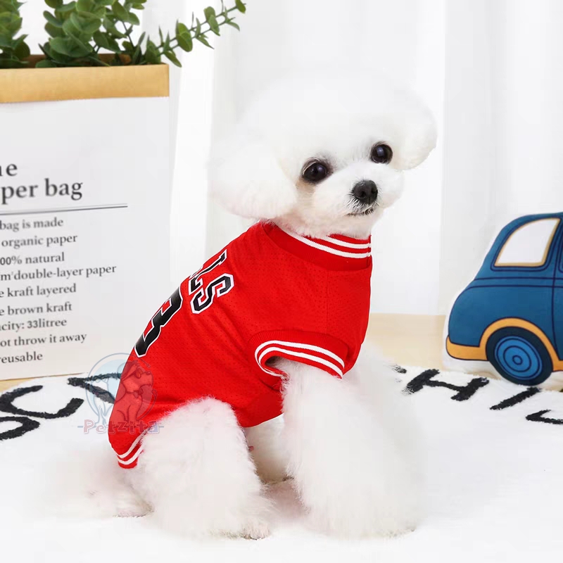 🇹🇭พร้อมส่ง🇹🇭 เสื้อลายทีมบาสผ้ารูตาข่าย 6 สี ใส่สบายเวอร์ for pet สุนัข หมา แมว