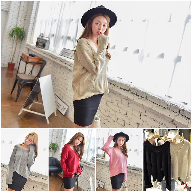 เสื้อแฟชั่นกันหนาว สเวตเตอร์ไหมพรม เสื้อสเวตเตอร์ เสื้อไหมพรม (มี 5 สี)