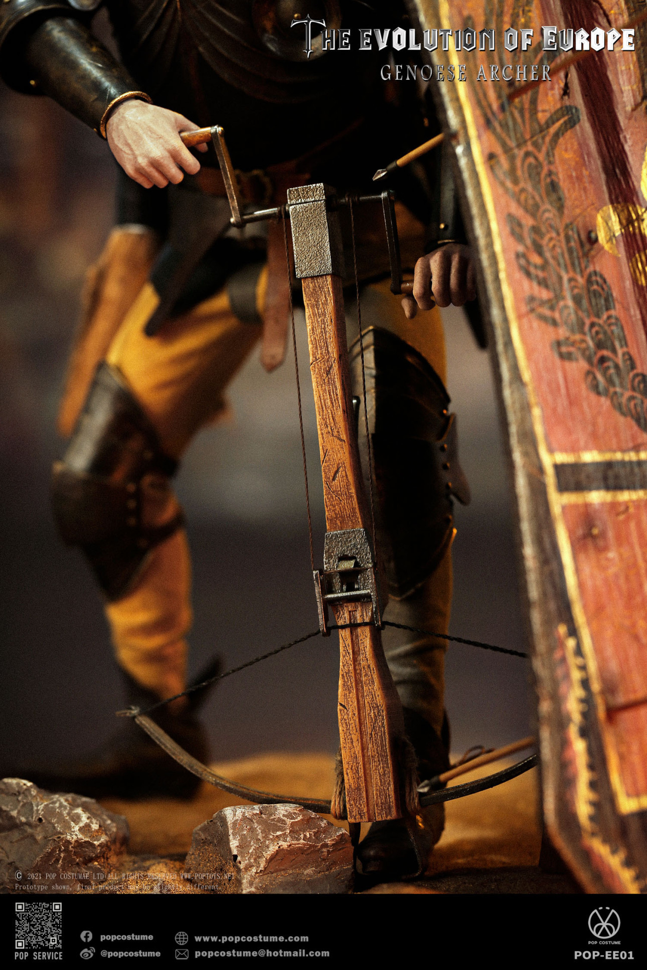 [สั่งจอง]POP COSTUME EE01 1/6 : The Evolution of Europe - Battle of Crécy 1346 French mercenaries-- Genoese crossbowmen Captain