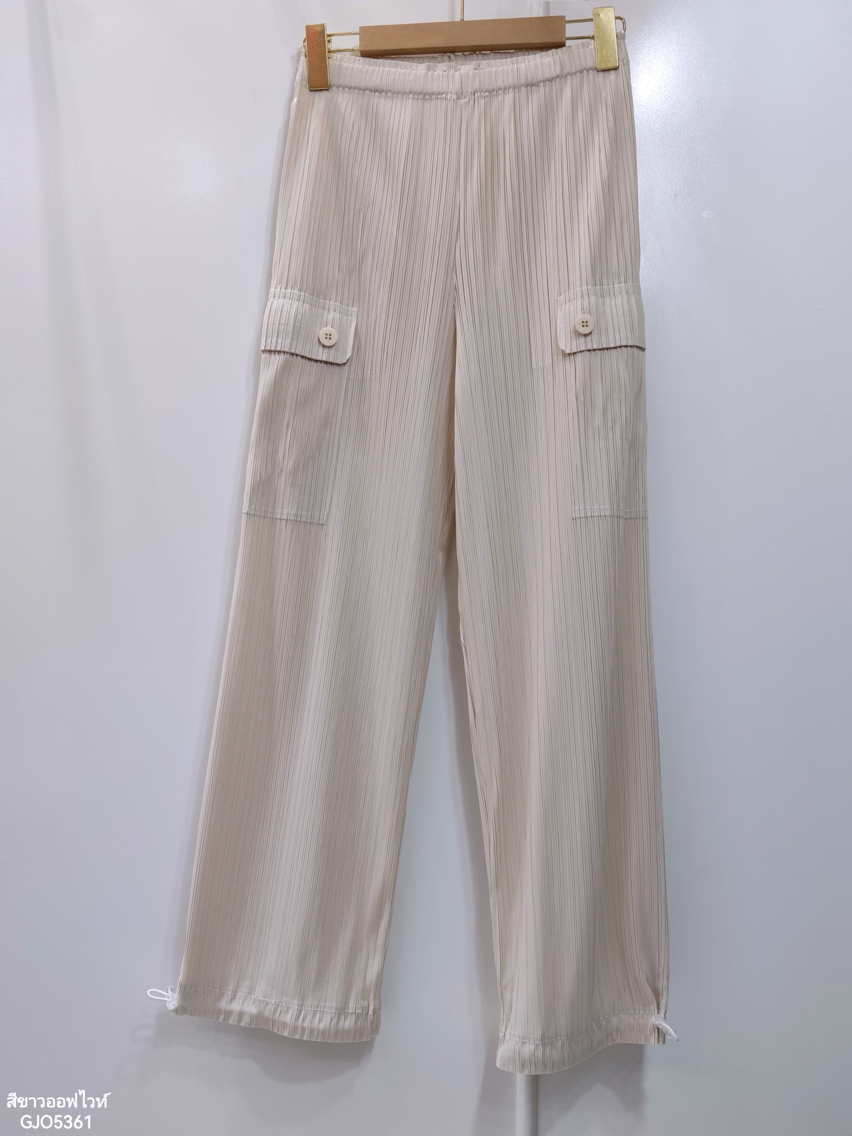 ยาว 36.5นิ้ว! 2MUAY รุ่น GJO5361 กางเกงพลีทคุณภาพ CARGO STRAIGHT LEG PLEATED PANTS 10 สี FREE SIZE