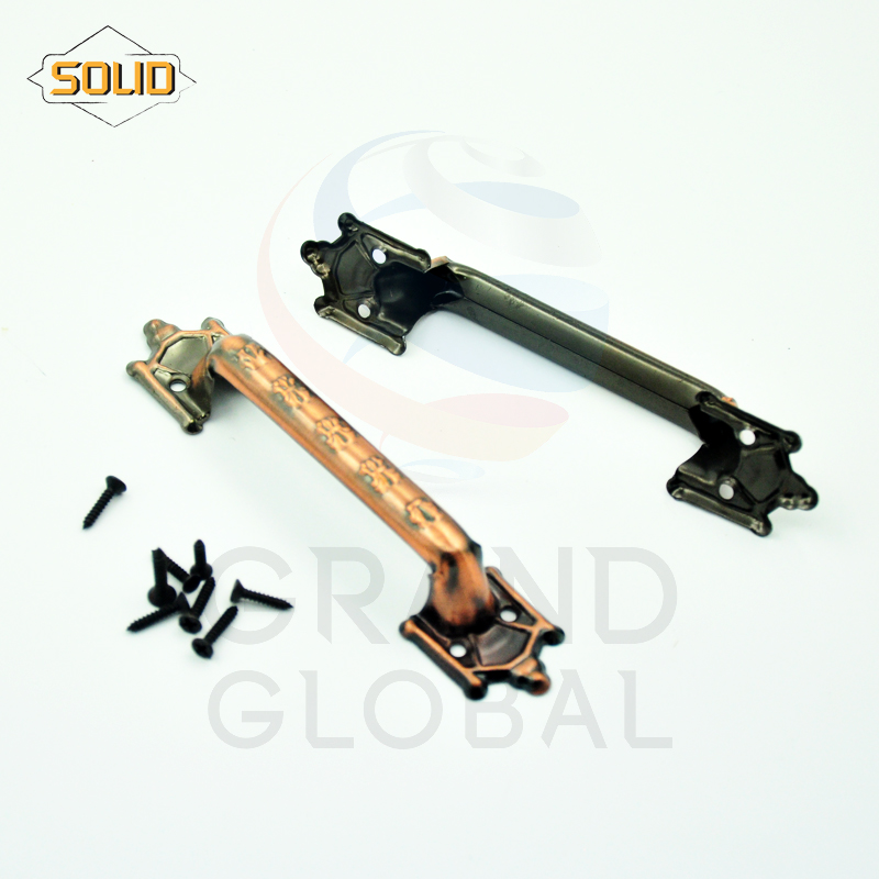 SOLID ชุดด้ามจับประตู ลายวินเทจ สีทองแดง แพ๊คคู่