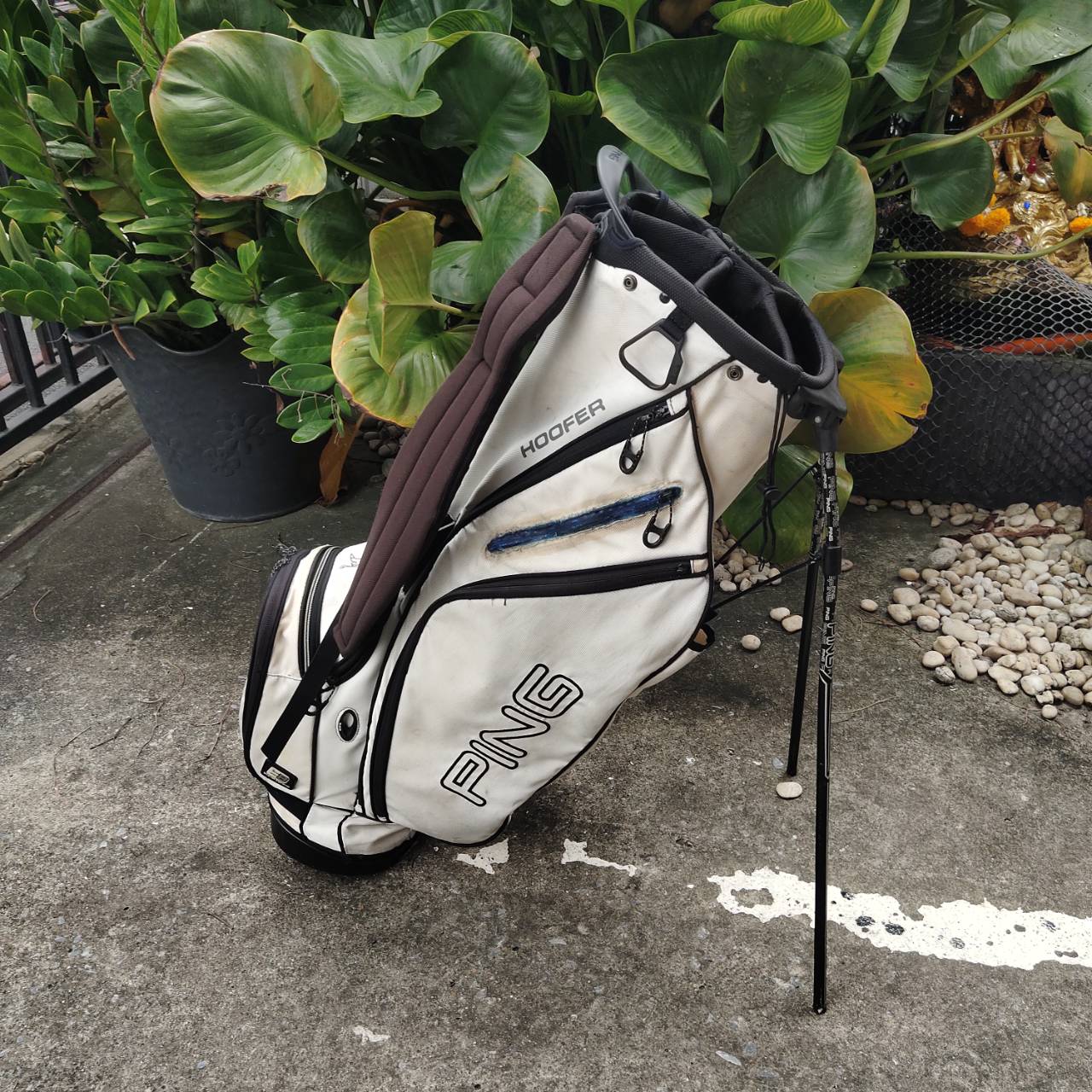 *สภาพไม่ค่อยสวย ถุงกอล์ฟ PING ถุงขาตั้ง ของแท้มือสอง ตามรูป