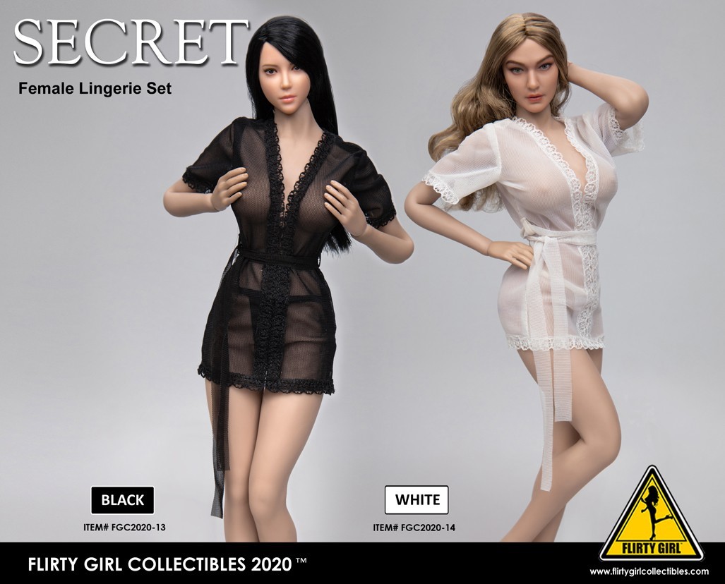 [สั่งจอง] FLIRTY GIRL COLLECTIBLES FGC2020-13/14 1/6 : Sheer Robe and Panty Set Black /White