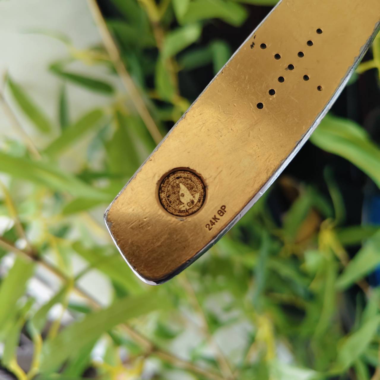 PUTTER HIRO HONMA FE-8032 หน้าทองคำ 24K BP ก้าน TWIN KICK DORIC Titanium 4 ดาว