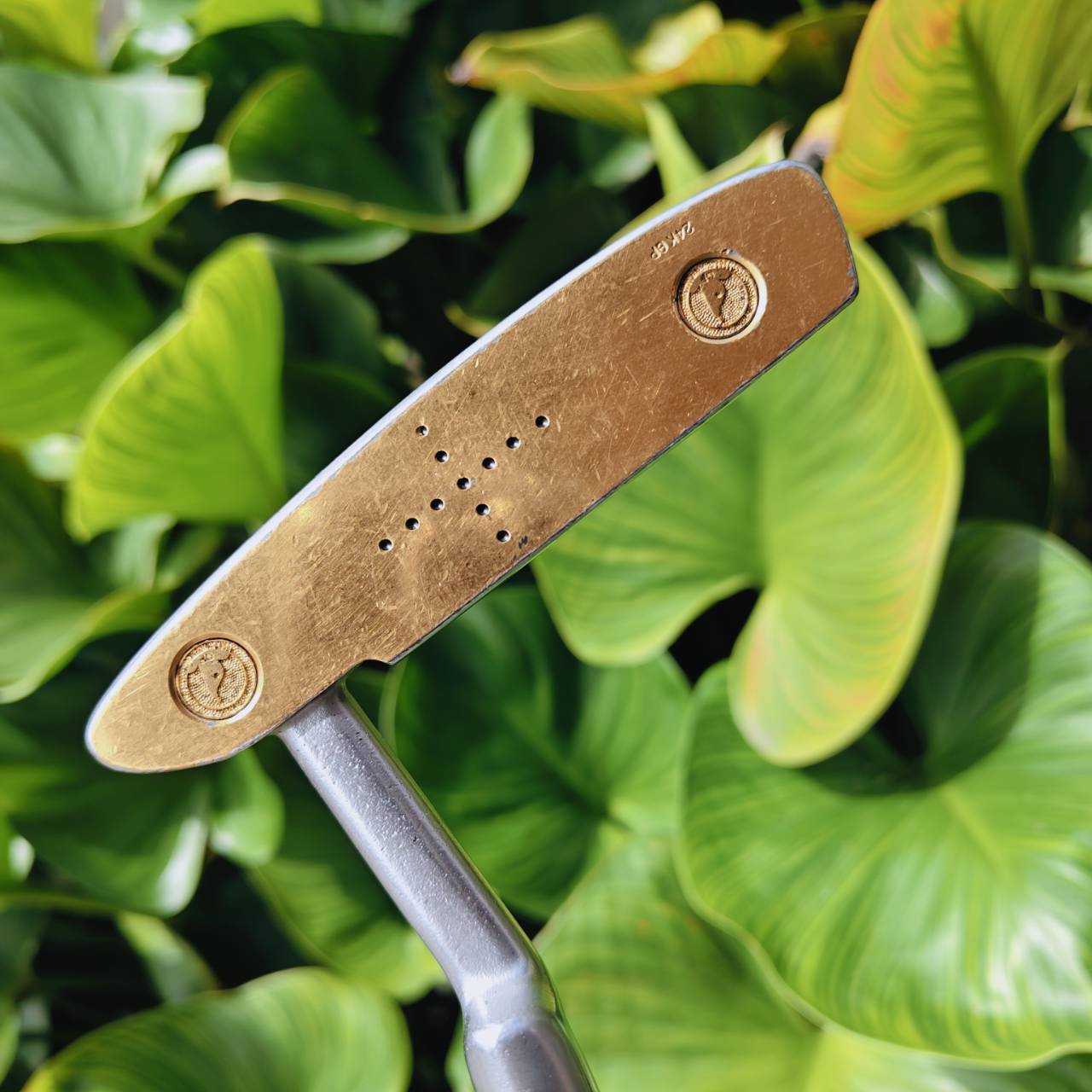 PUTTER HIRO HONMA FE-8032 หน้าทองคำ 24K BP ก้าน TWIN KICK DORIC Titanium 4 ดาว