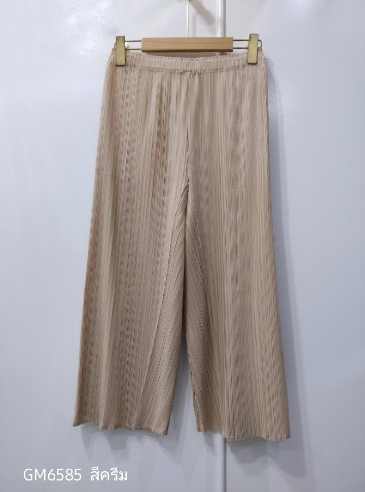 ยาว 31.5 นิ้ว 2MUAY รุ่น GM6585 กางเกงอัดพลีท STRAIGHT LEG PLEATED PANTS 15 สี FREE SIZE