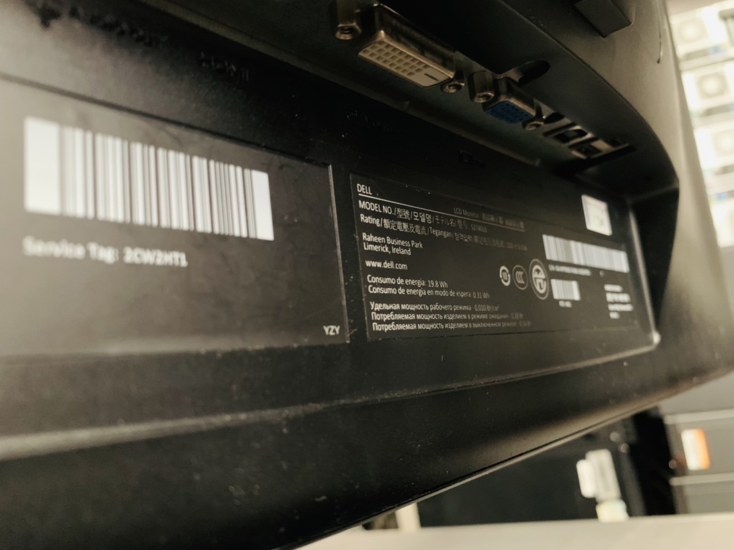 จอคอมพิวเตอร์ Monitor Dell S2740LB 27-inch รองรับ Port VGA and DVI มีประกัน
