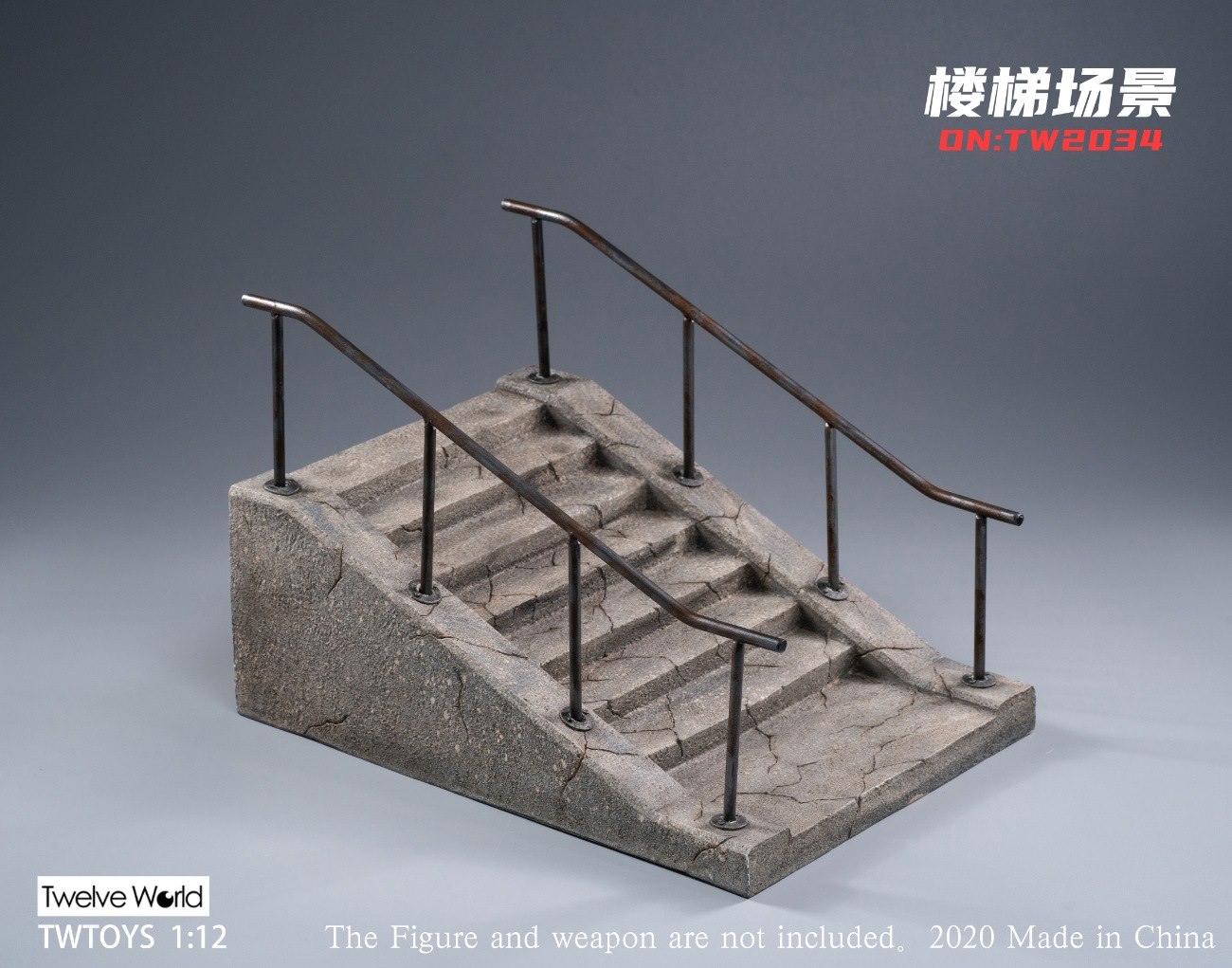 [สั่งจอง]TWTOYS TW2034 1/12 Cement staircase scene floor with background board