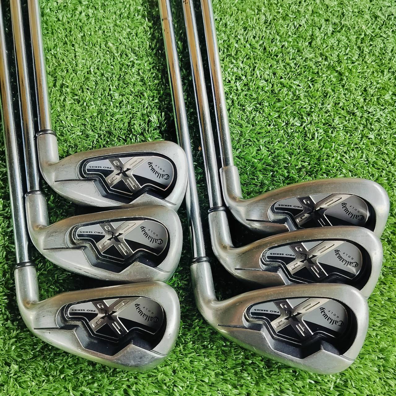 ชุดเหล็ก Callaway X-18 PROSERIES เป็นชุดเหล็กรุ่นดังมากๆ ก้านเสียบทะลุ และผ่าแฉกสวยมาก ก้านเดิมๆทั้งหมด ไม้กอล์ฟพรีเมี่ยมมือสอง ของแท้ By NakaraLuxurious