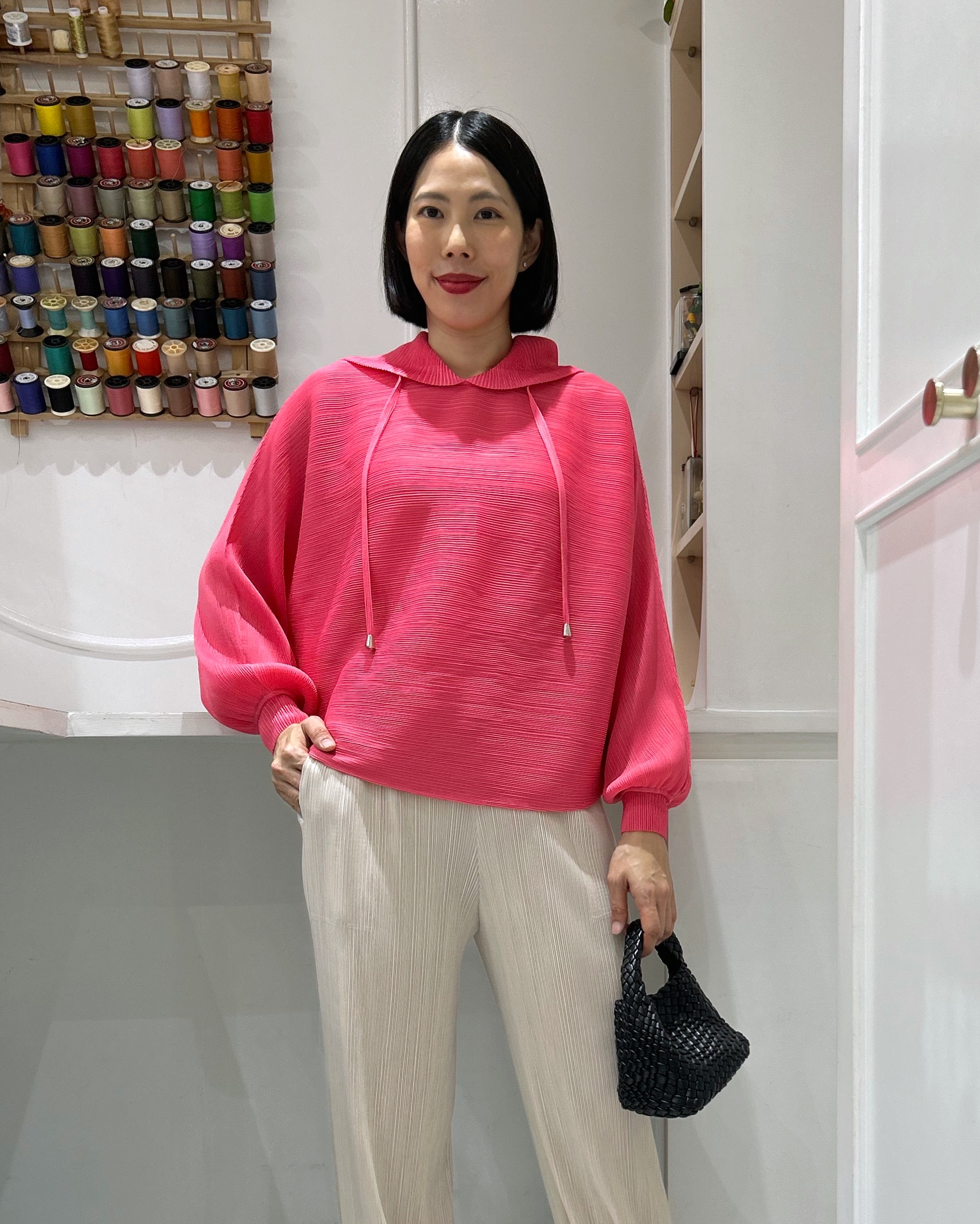 2MUAY รุ่น GJO11478 เสื้ออัดพลีท PLEATED HOODED TOP 10 สี FREE SIZE
