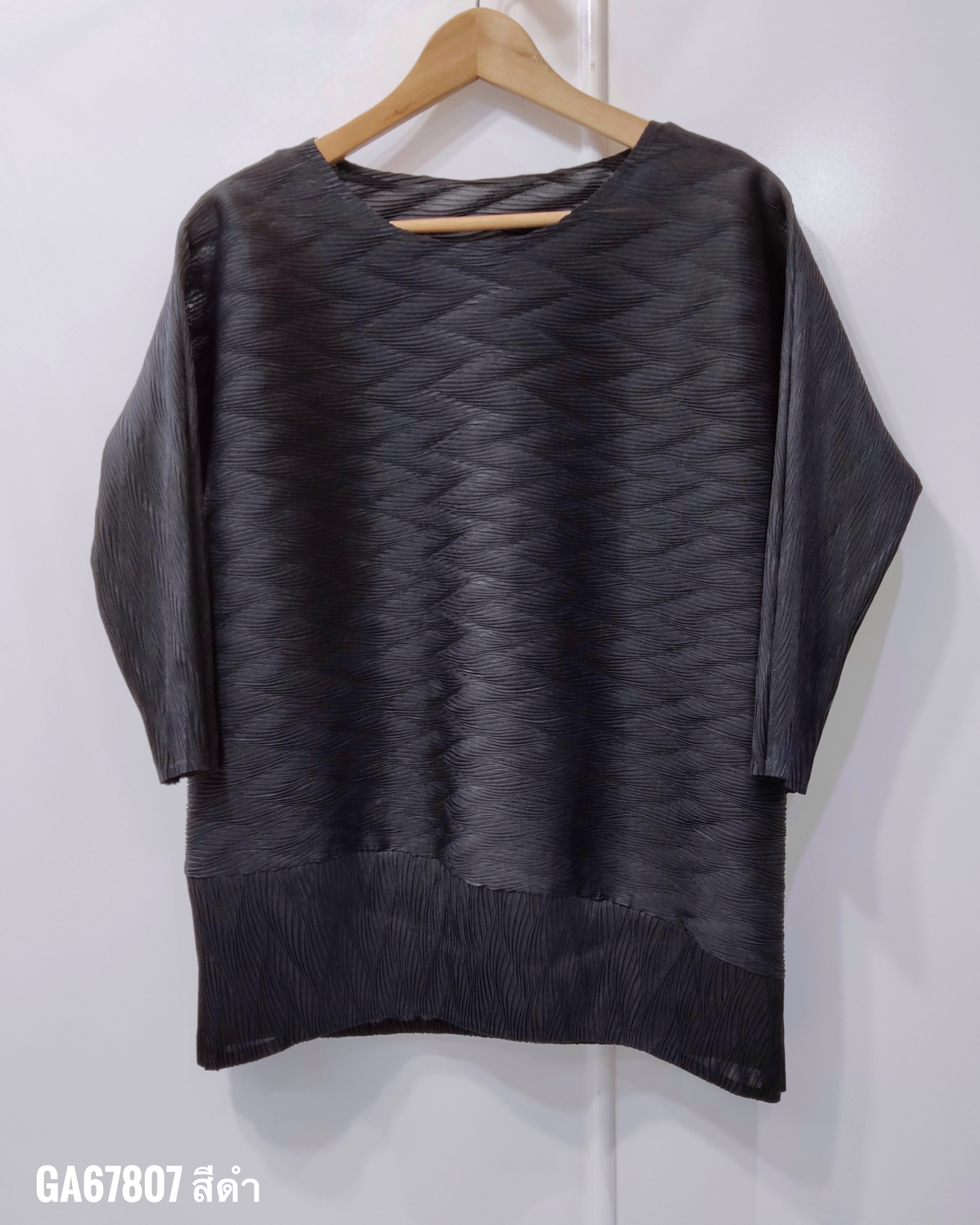 อกถึง44ยาว23นิ้ว 2MUAY รุ่น GA67807 เสื้ออัดพลีท LONG SLEEVE PLEATED TOP 8 สี FREE SIZE