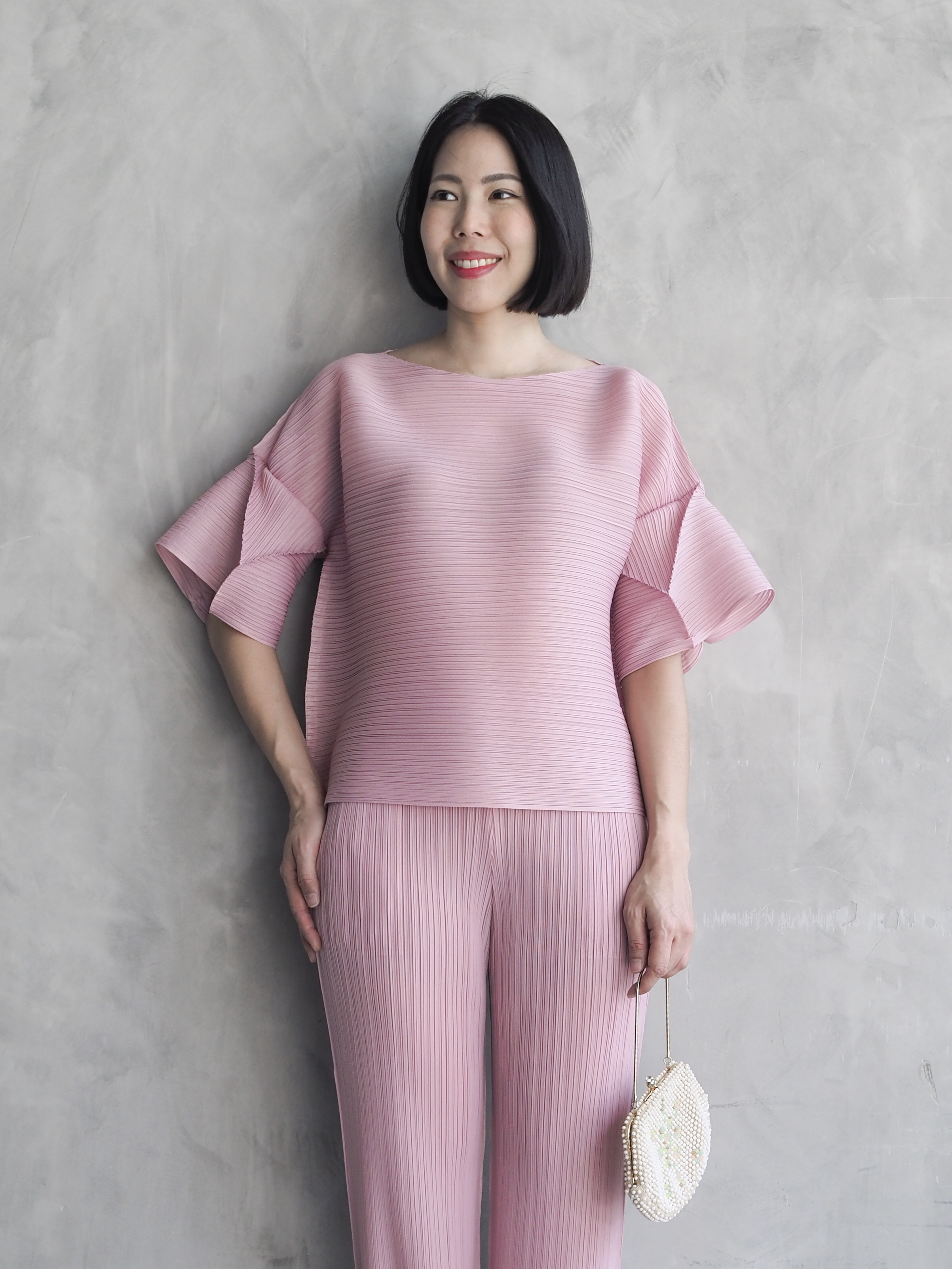 2MUAY รุ่น GJO9319-9 เสื้อพลีทคุณภาพ FLARE SLEEVE PLEATED TOP 7 สี FREE SIZE